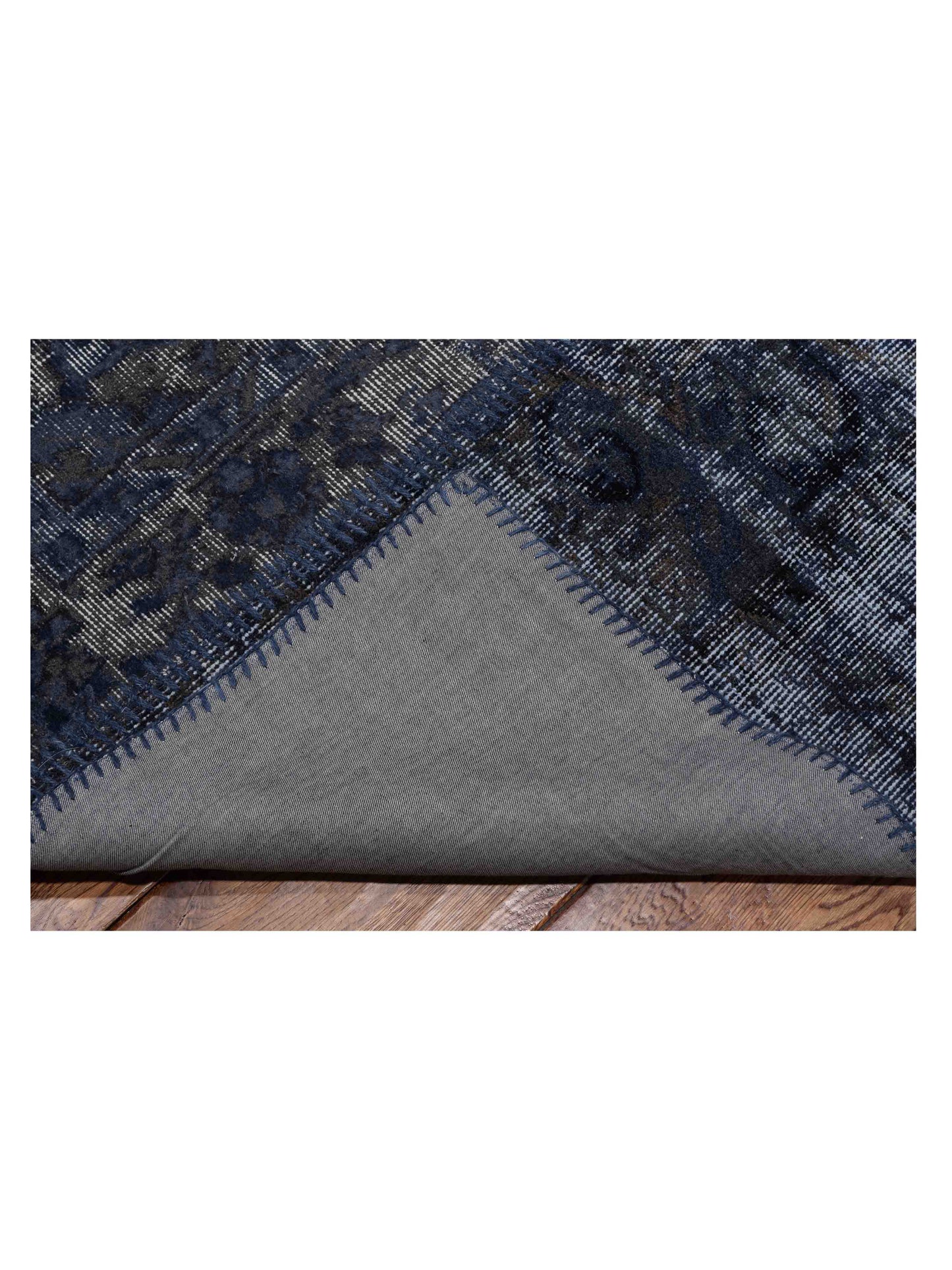 Turkish Vestige Patchwork 130944 Navy 9x12 Hand Knotted Rug
