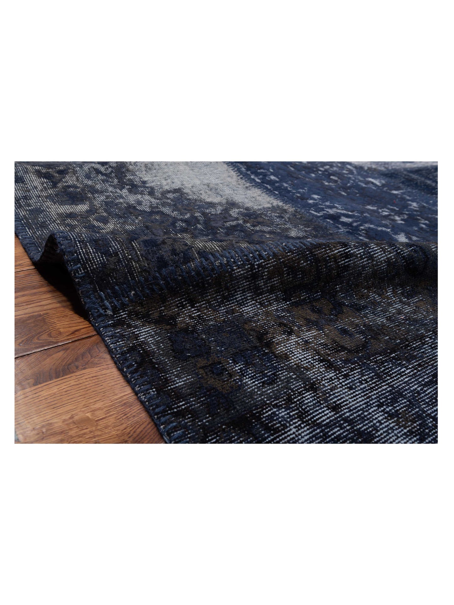 Turkish Vestige Patchwork 130944 Navy 9x12 Hand Knotted Rug