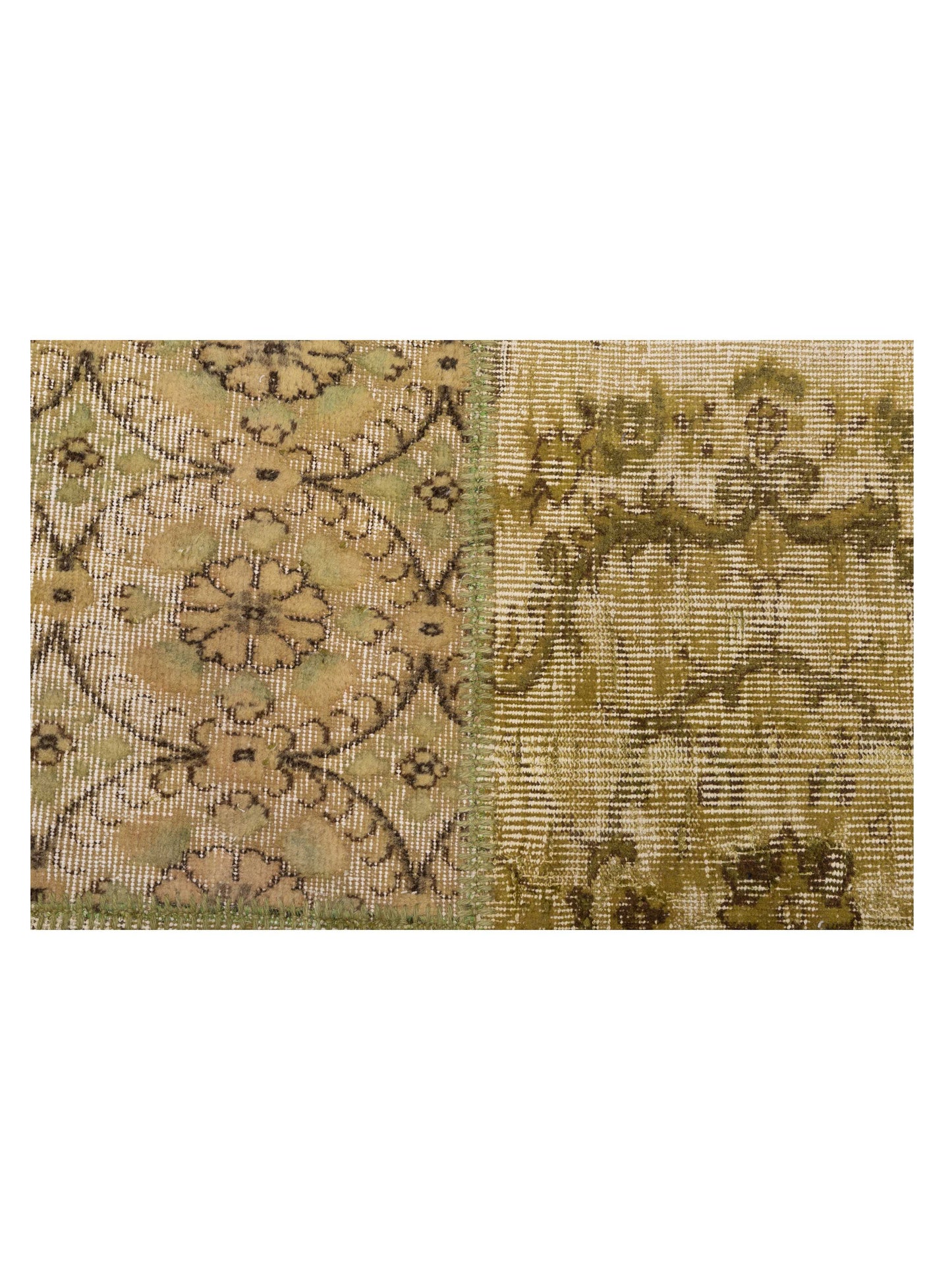 Turkish Vestige Patchwork 130952 Light Green 9x12 Hand Knotted Rug