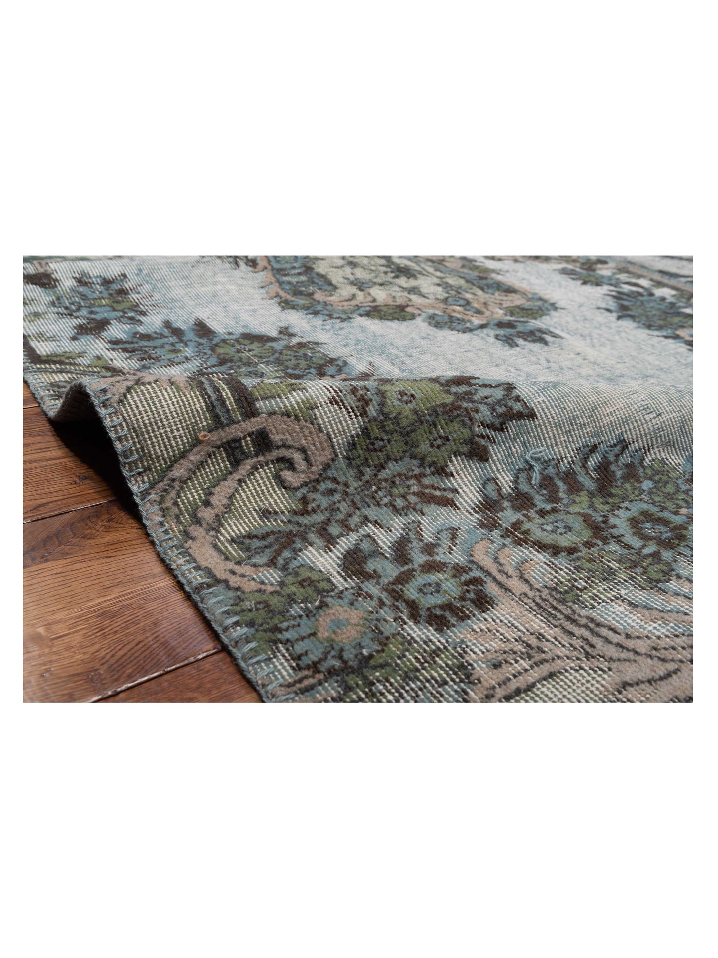 Turkish Vestige Patchwork 130954 Blue 9x12 Hand Knotted Rug