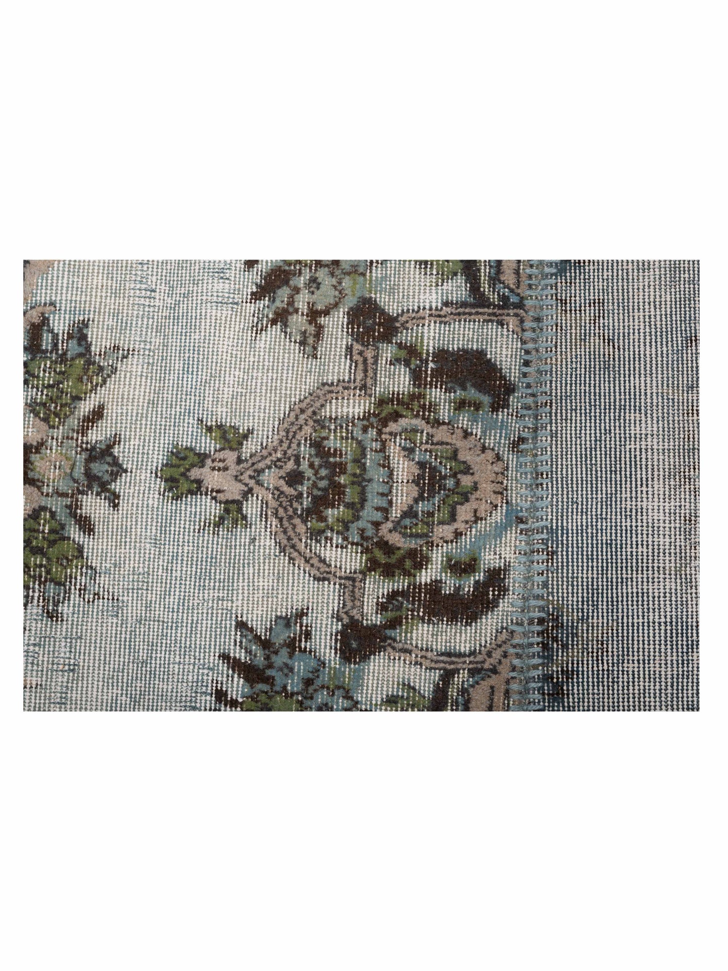 Turkish Vestige Patchwork 130954 Blue 9x12 Hand Knotted Rug