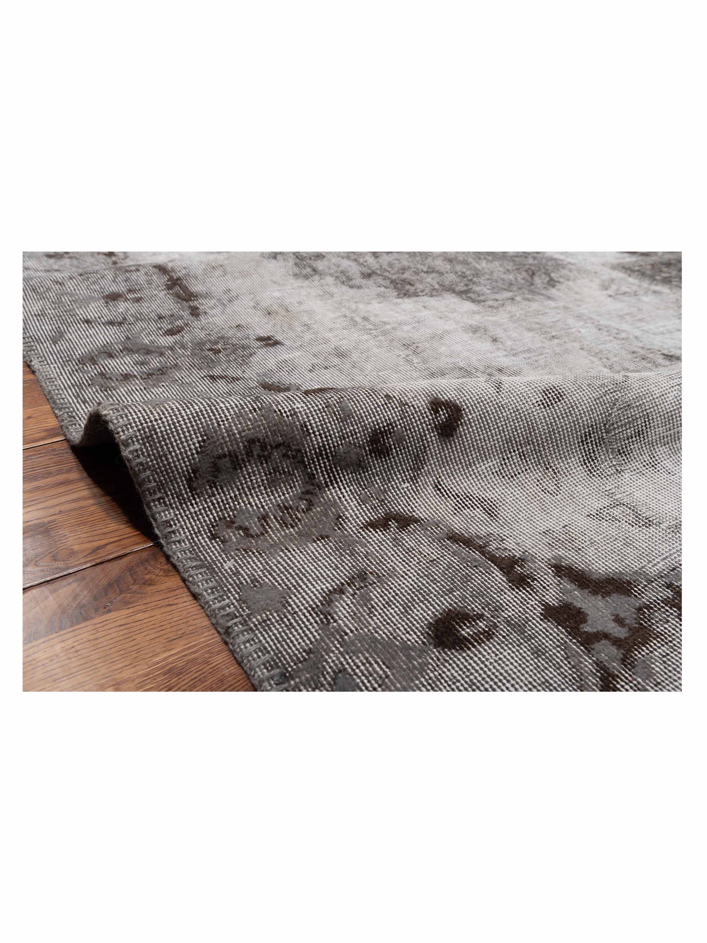 Turkish Vestige Patchwork 130956 Gray 9x12 Hand Knotted Rug