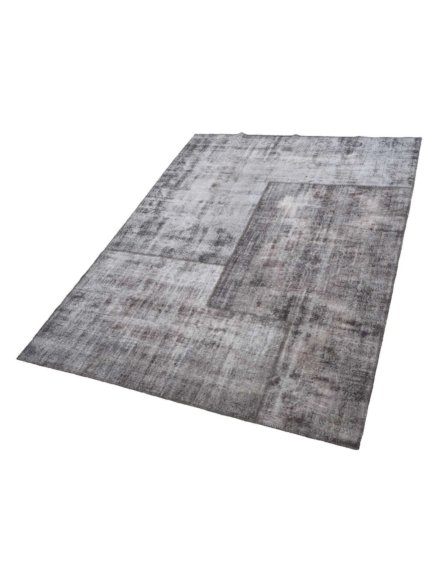 Turkish Vestige Patchwork 130960 Dark Gray 9x12 Hand Knotted Rug