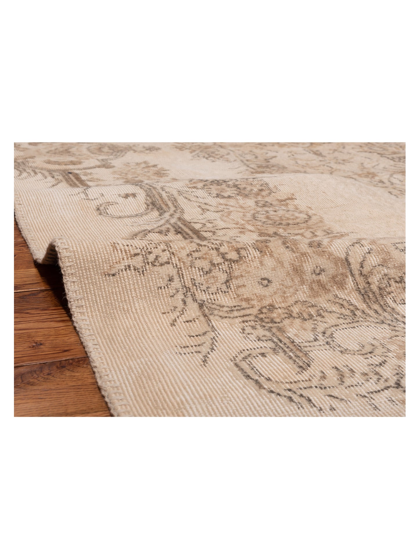 Turkish Vestige Patchwork 130961 Natural 11.6x15.6 Hand Knotted Rug