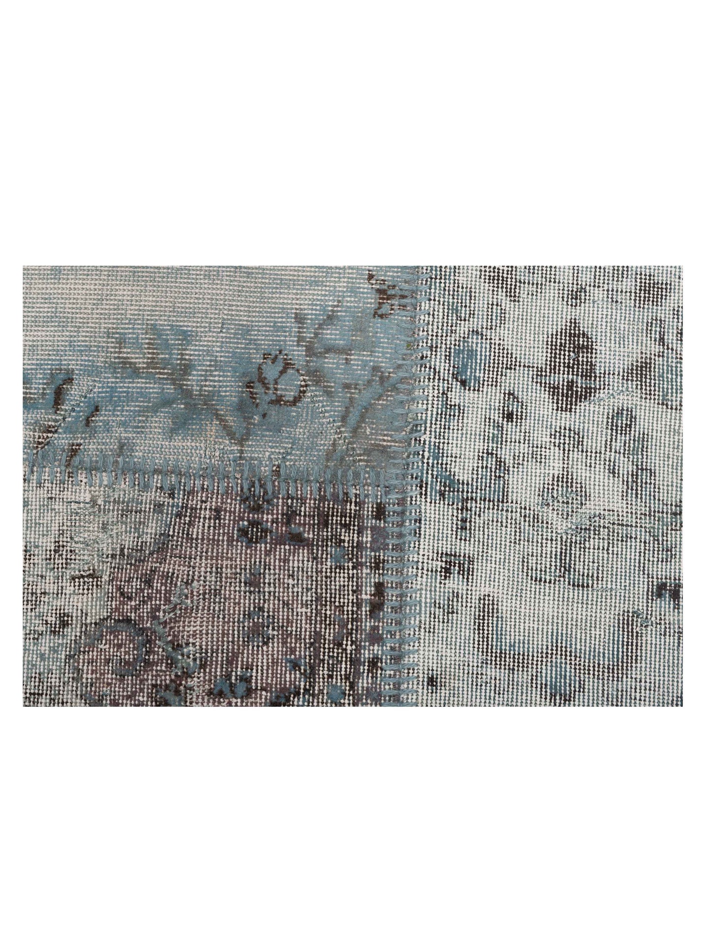 Turkish Vestige Patchwork 130962 Light Blue 9.1x12 Hand Knotted Rug