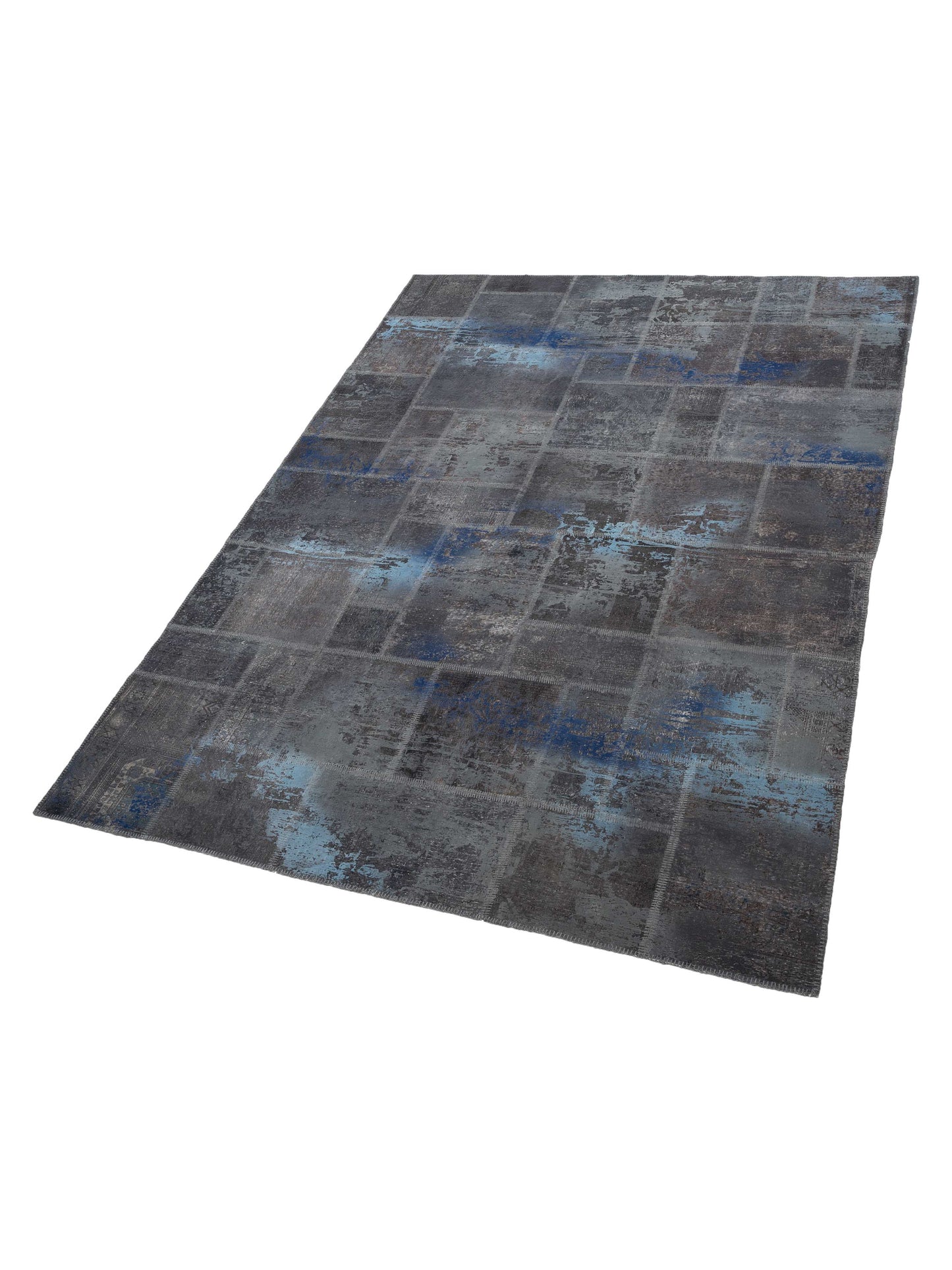 Turkish Vestige Patchwork 130964 Dark Gray 9x12 Hand Knotted Rug