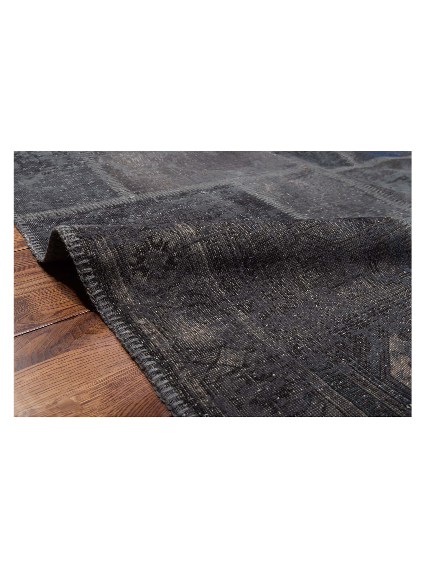 Turkish Vestige Patchwork 130964 Dark Gray 9x12 Hand Knotted Rug