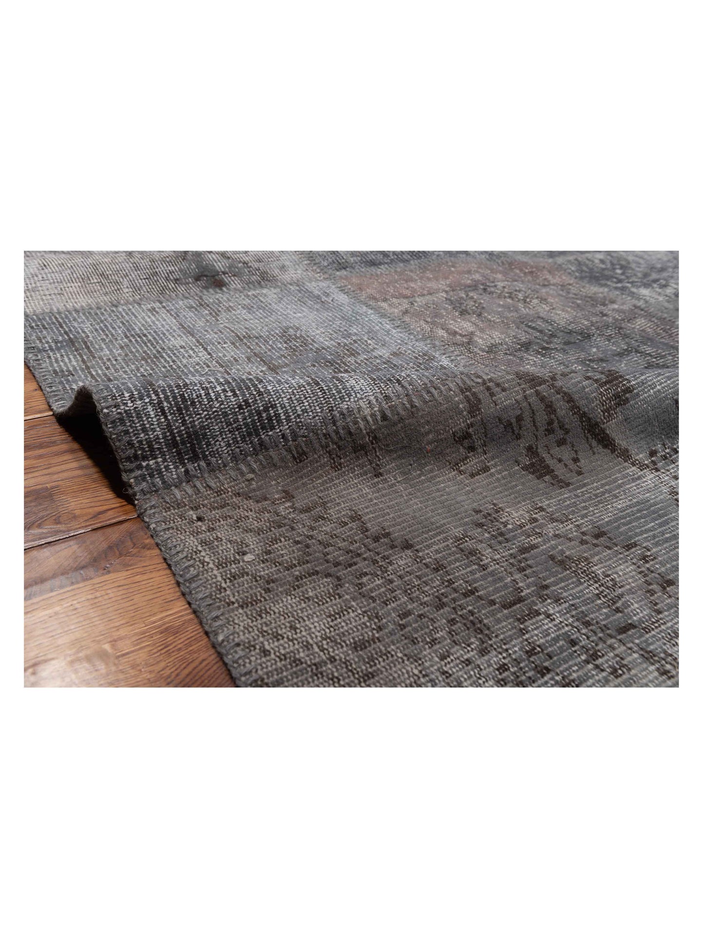 Turkish Vestige Patchwork 130967 Gray 8x10 Hand Knotted Rug