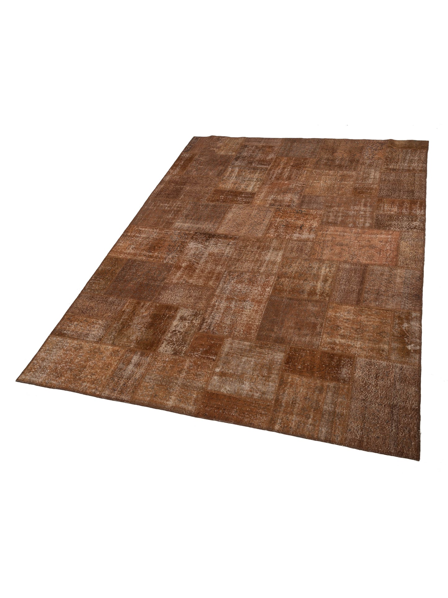 Turkish Vestige Patchwork 130987 Brown 9.10x13.1 Hand Knotted Rug