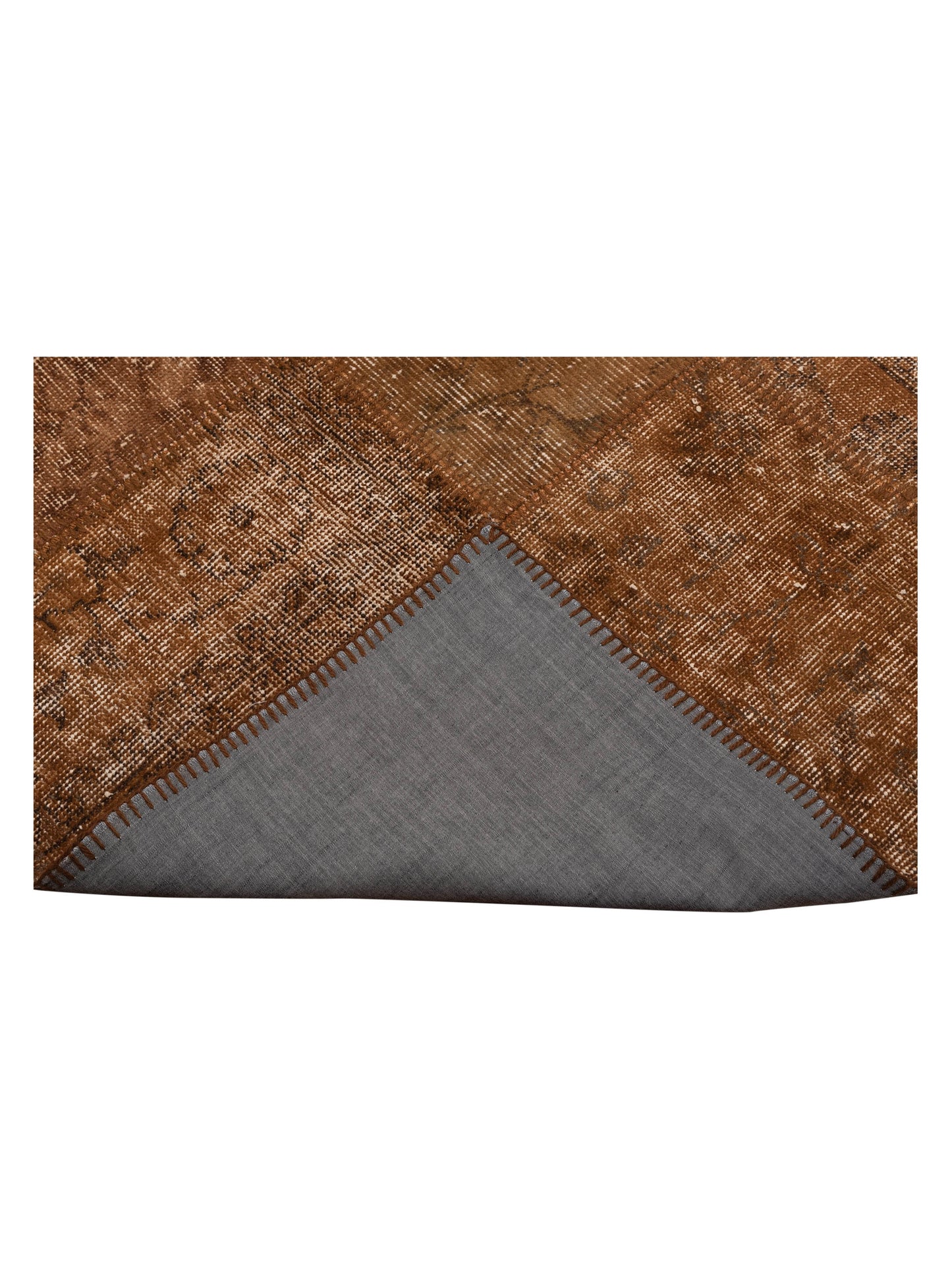 Turkish Vestige Patchwork 130987 Brown 9.10x13.1 Hand Knotted Rug