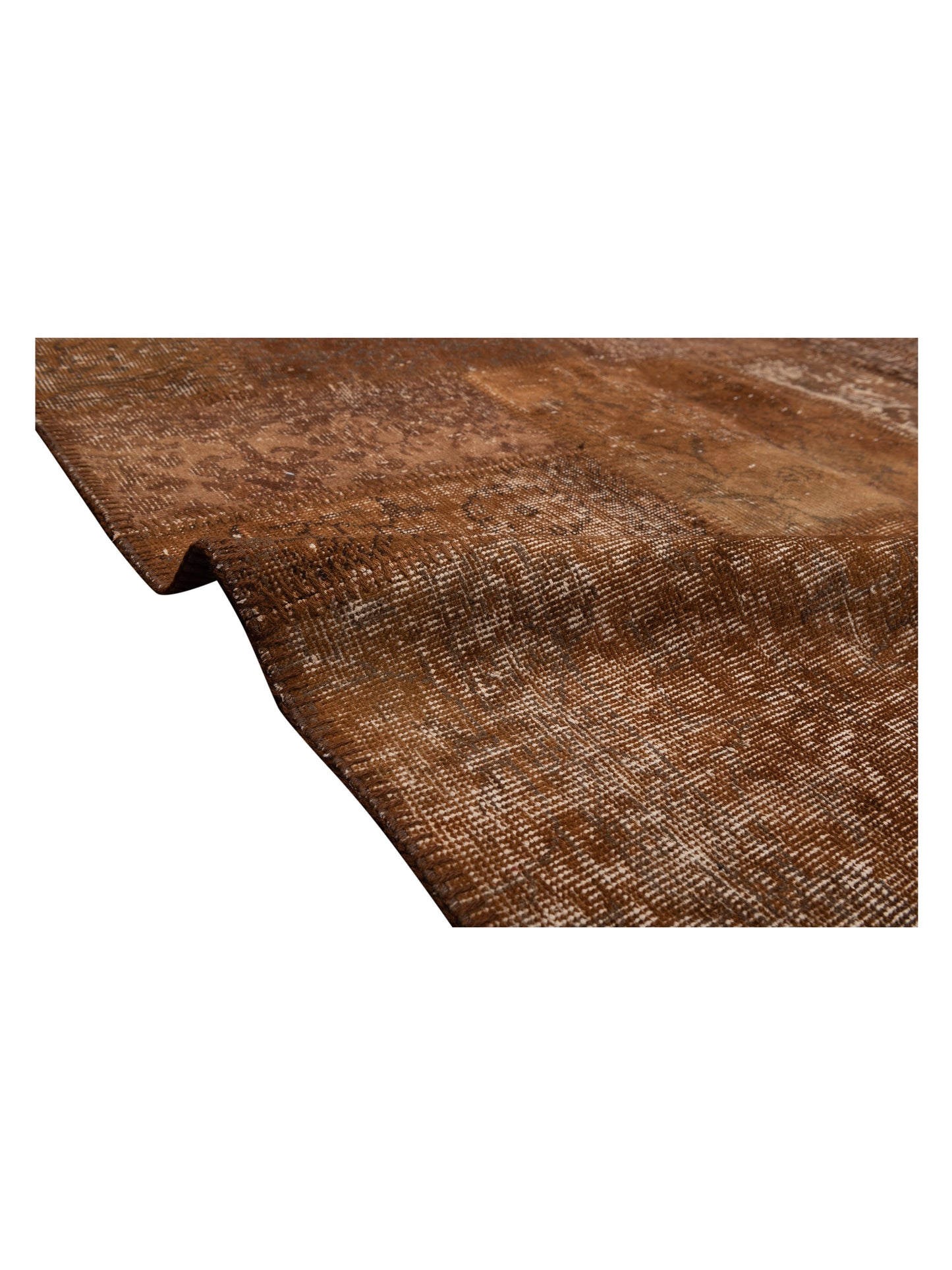 Turkish Vestige Patchwork 130987 Brown 9.10x13.1 Hand Knotted Rug