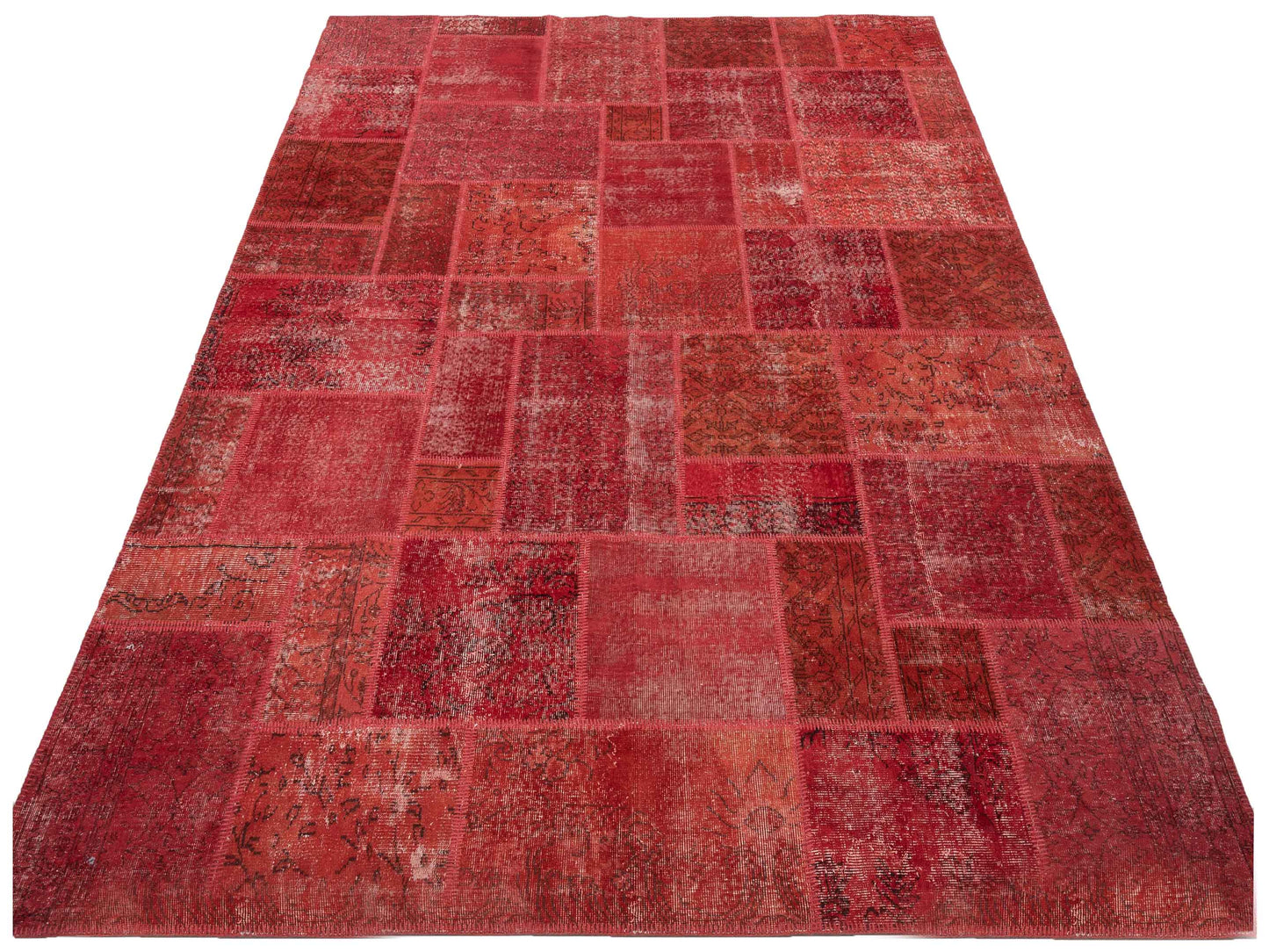 Turkish Vestige Patchwork 130992 Red 9x12 Hand Knotted Rug