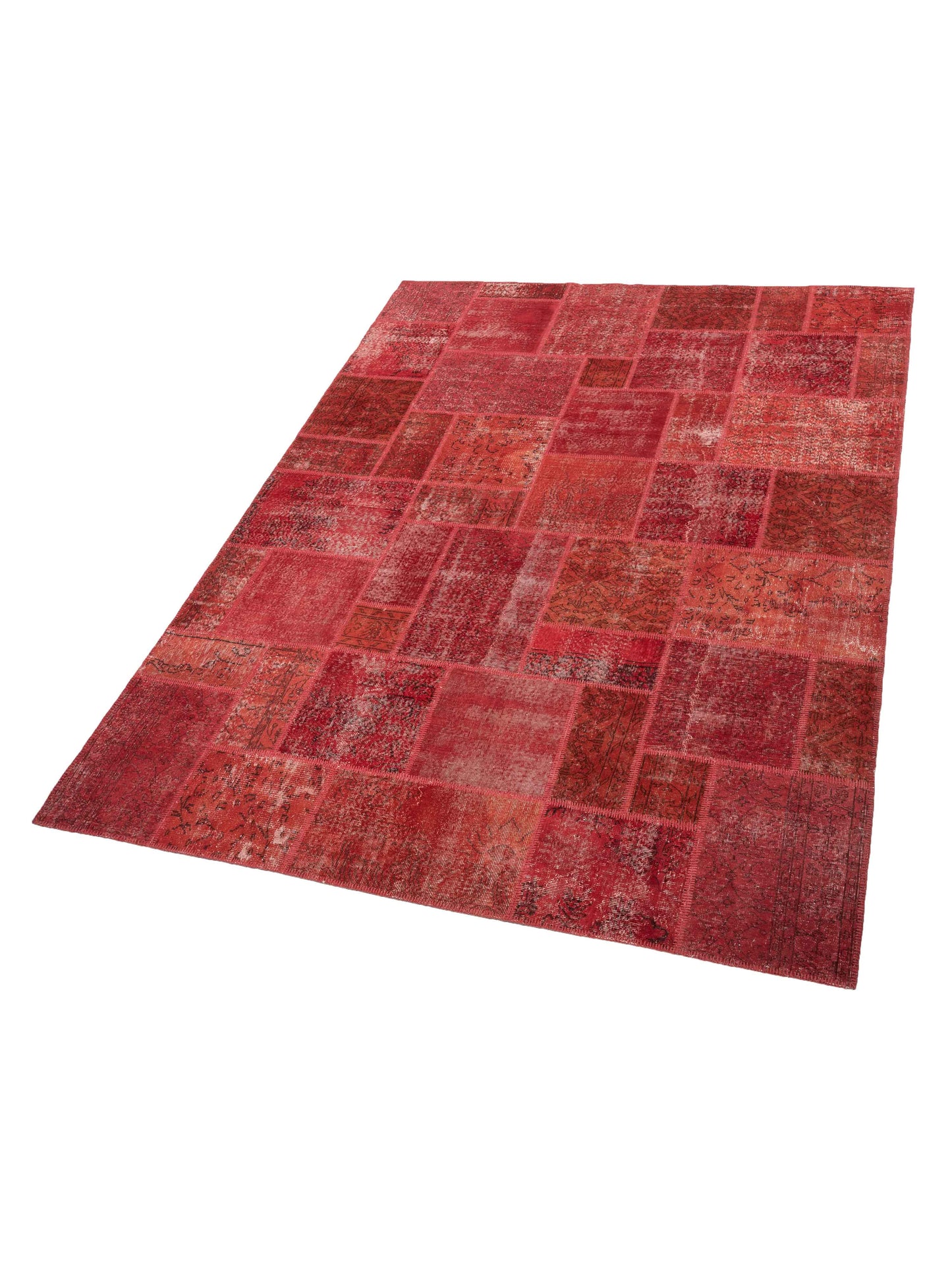 Turkish Vestige Patchwork 130992 Red 9x12 Hand Knotted Rug