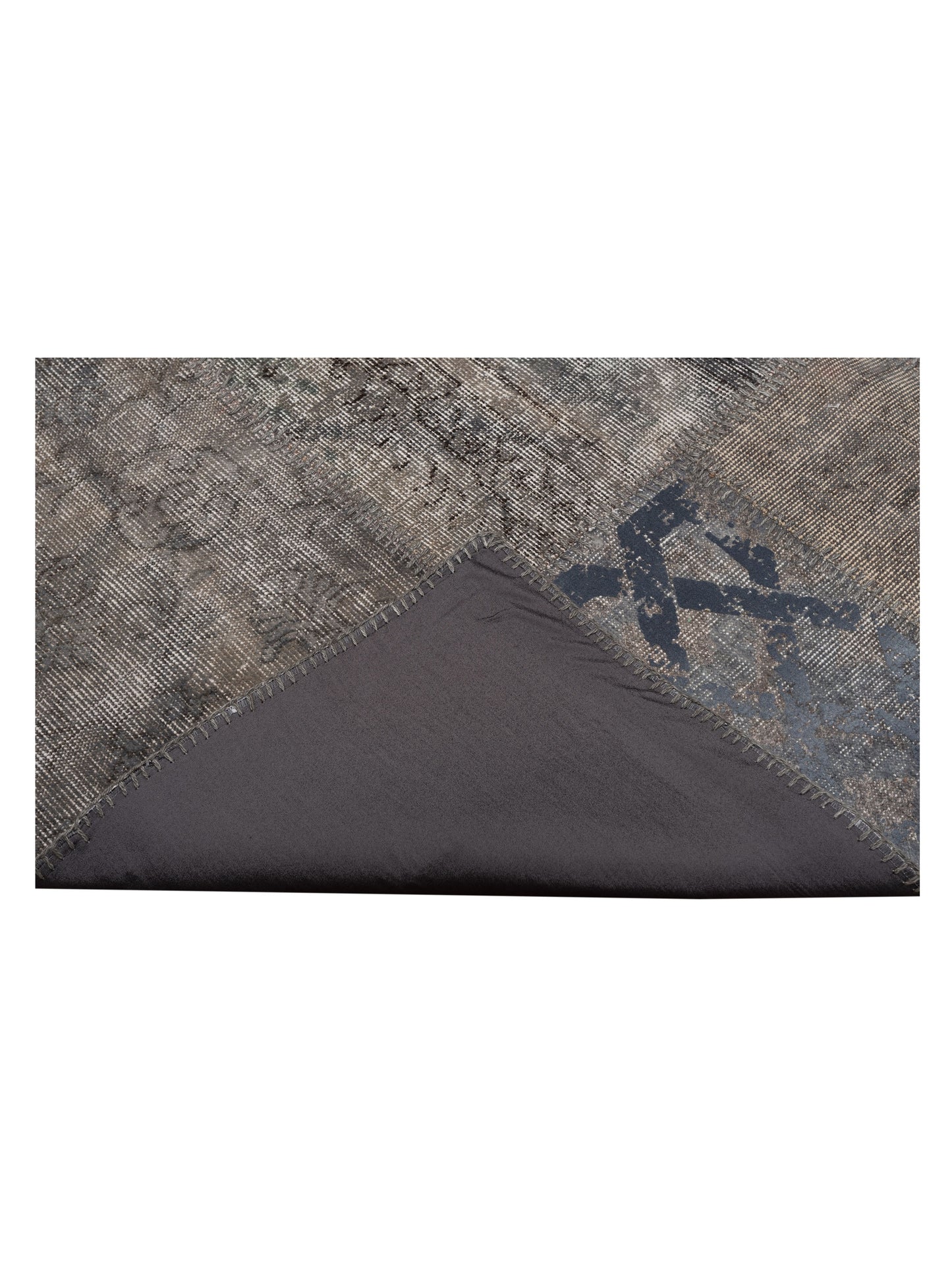 Turkish Vestige Patchwork 130993 Dark Gray 9.10x13.1 Hand Knotted Rug