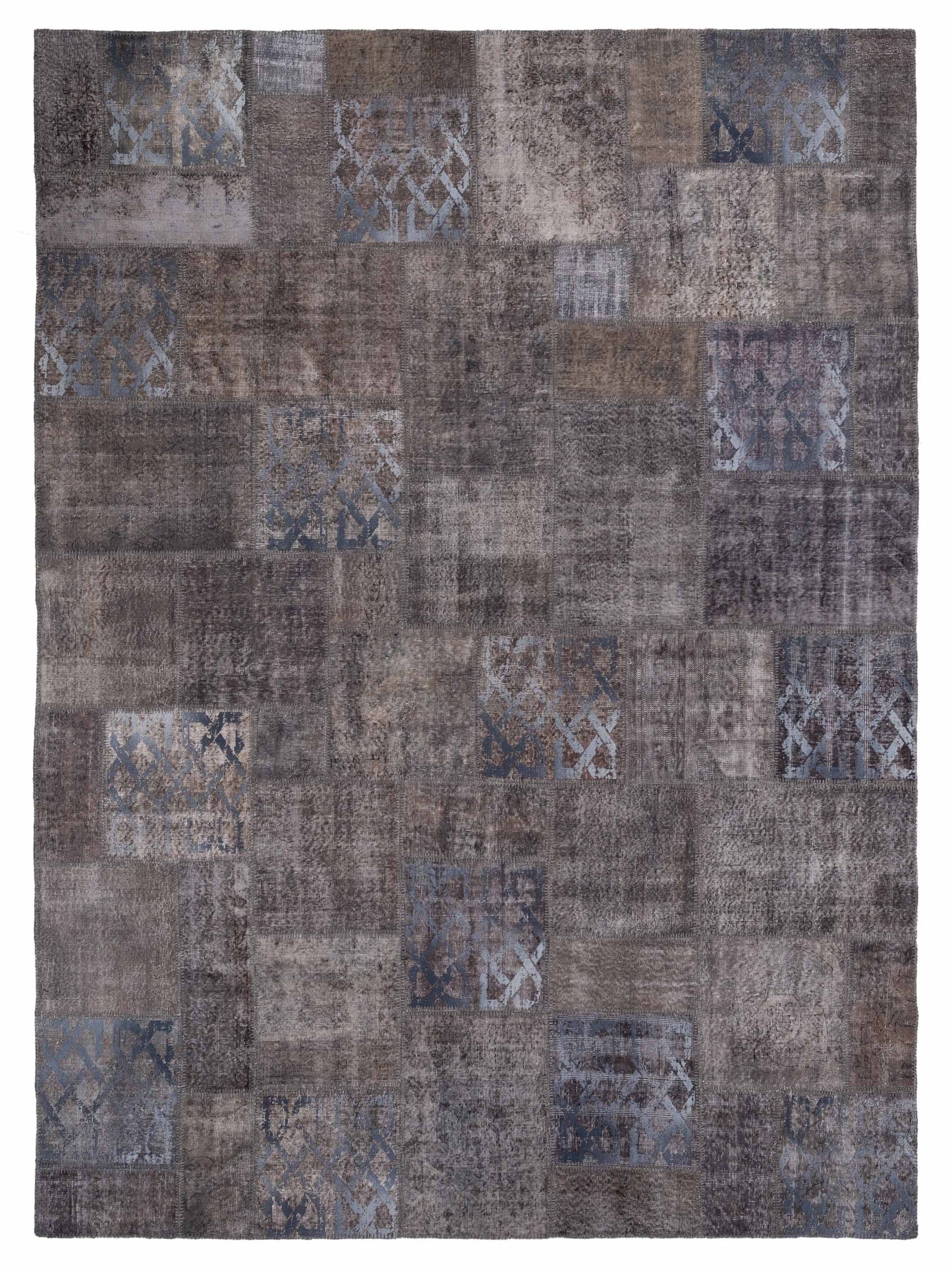 Pasha Turkish Vestige Patchwork Dark Gray Contemporary