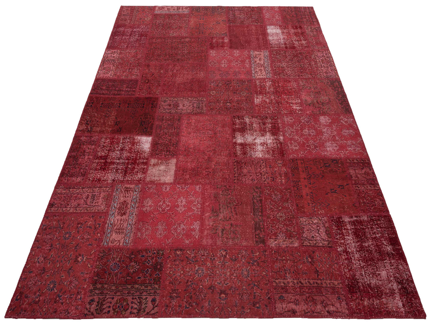 Turkish Vestige Patchwork 130994 Red 9x12 Hand Knotted Rug
