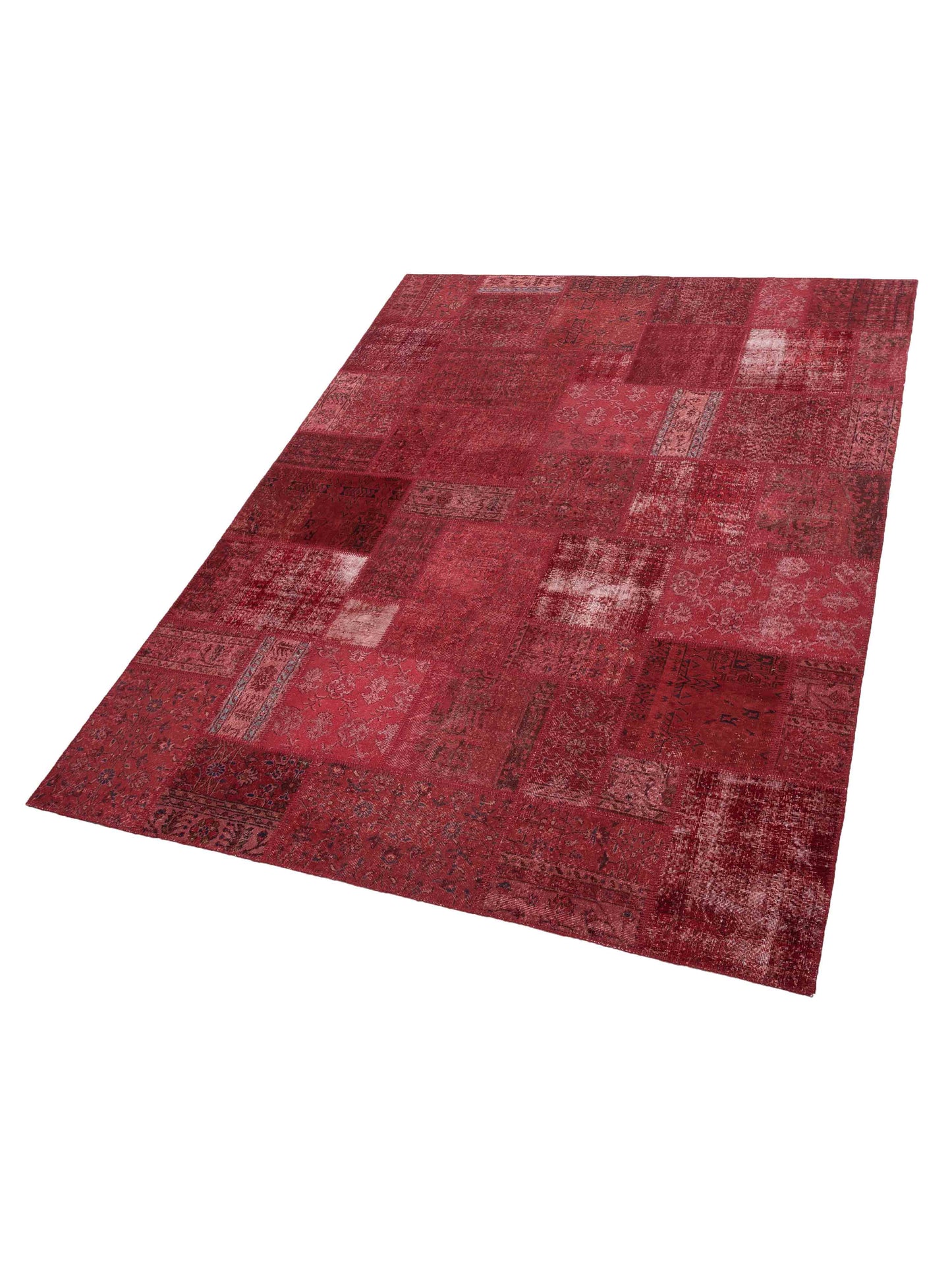Turkish Vestige Patchwork 130994 Red 9x12 Hand Knotted Rug