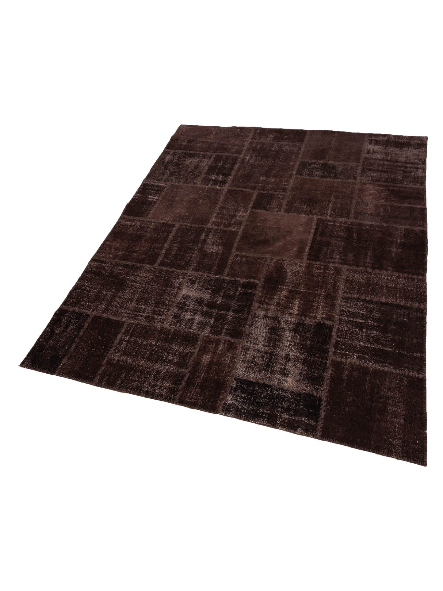 Turkish Vestige Patchwork 131000 Dark Brown 8.10x11.9 Hand Knotted Rug
