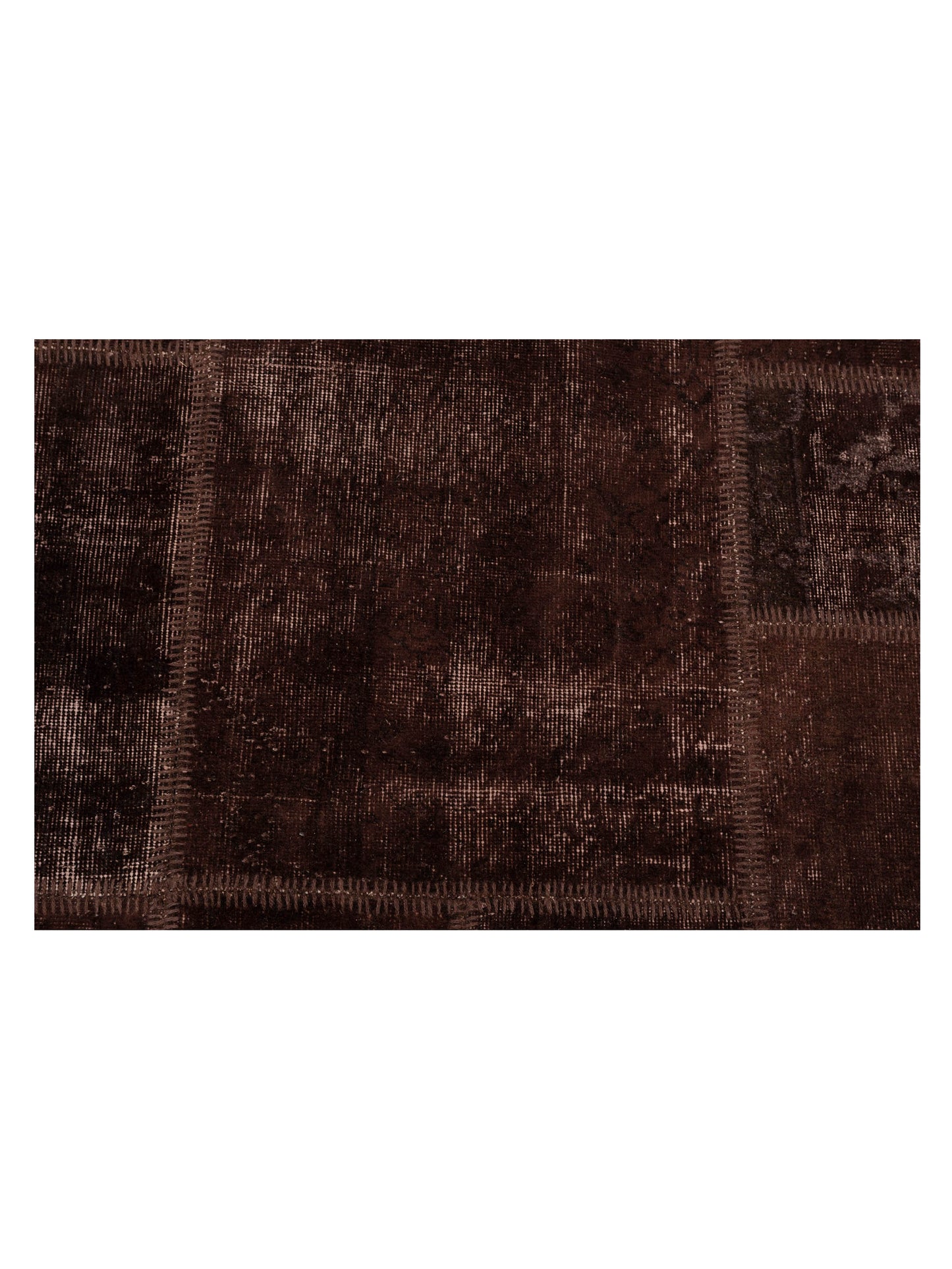 Turkish Vestige Patchwork 131000 Dark Brown 8.10x11.9 Hand Knotted Rug