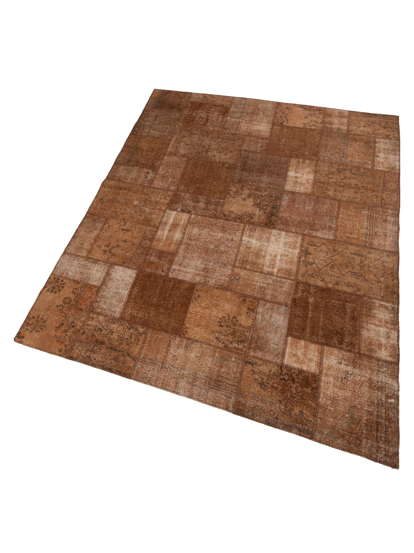 Turkish Vestige Patchwork 131003 Brown 9x12 Hand Knotted Rug