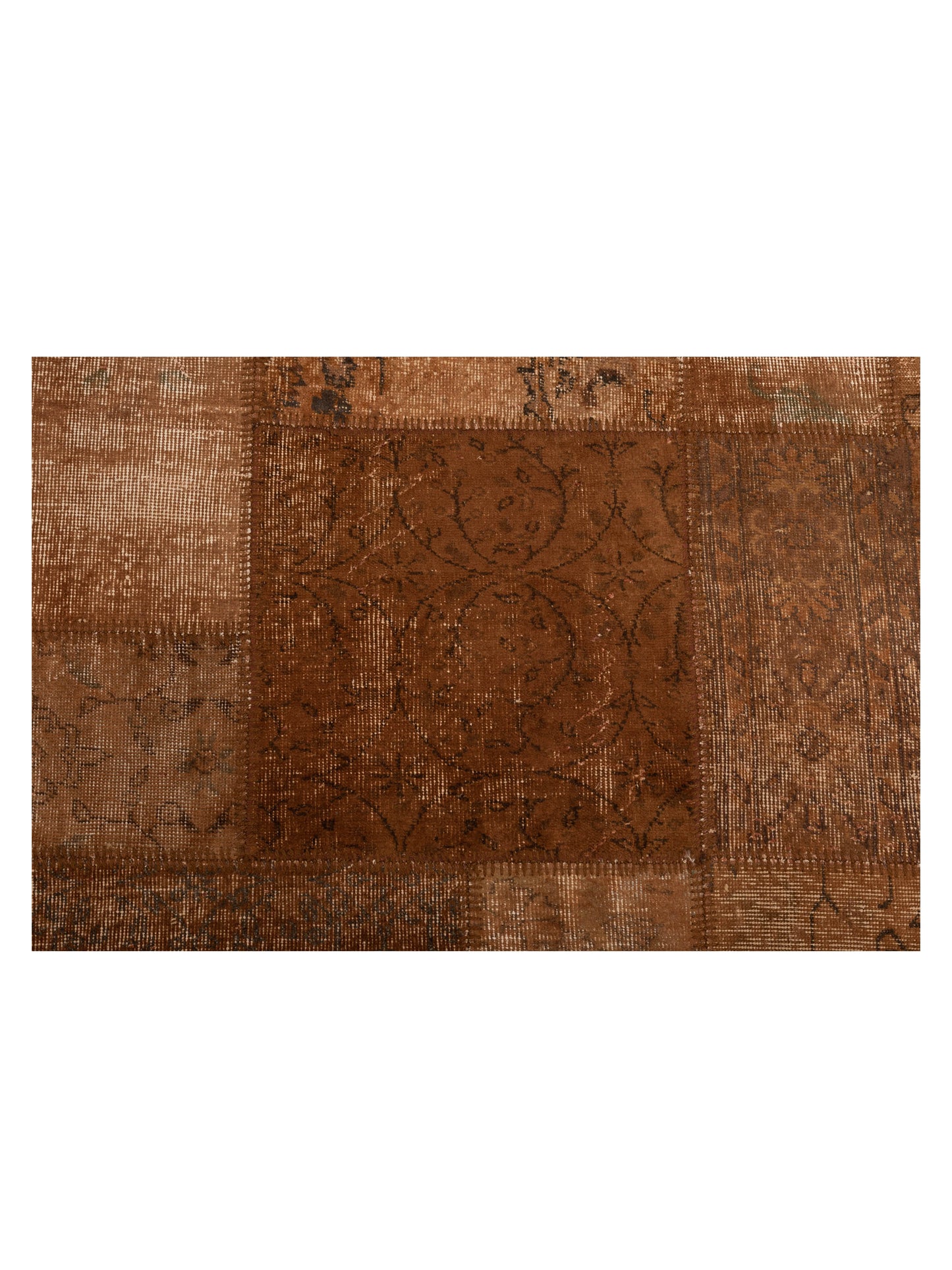 Turkish Vestige Patchwork 131003 Brown 9x12 Hand Knotted Rug