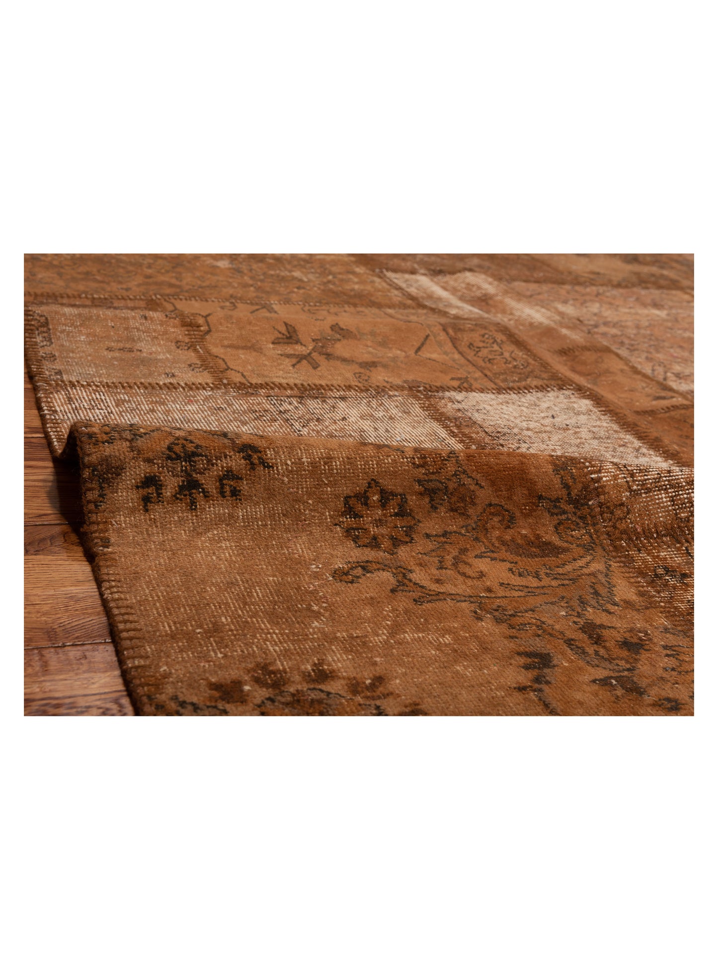 Turkish Vestige Patchwork 131003 Brown 9x12 Hand Knotted Rug