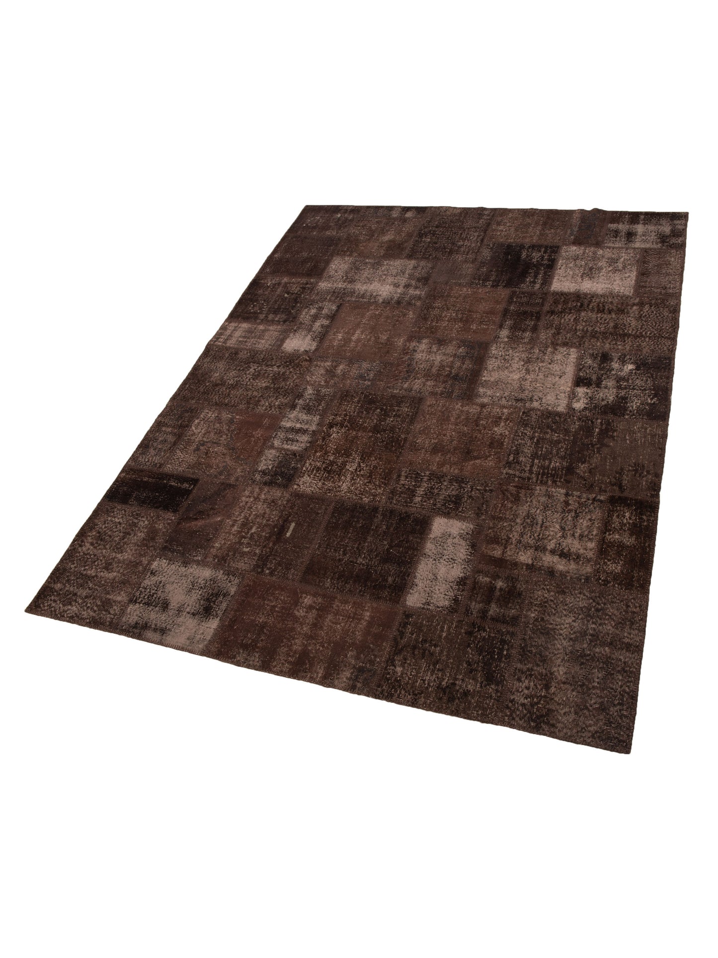 Turkish Vestige Patchwork 131004 Dark Brown 9.1x12 Hand Knotted Rug