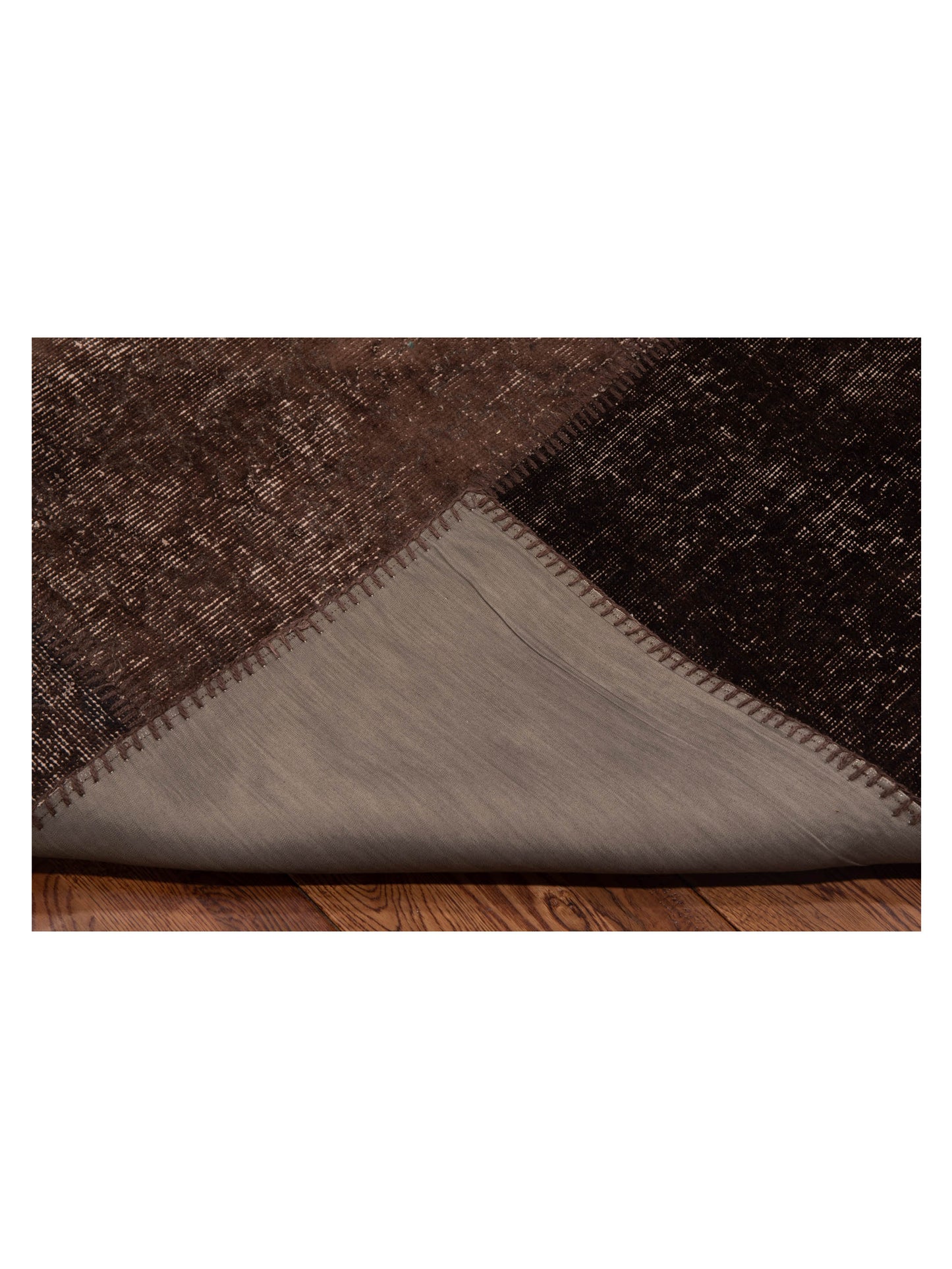 Turkish Vestige Patchwork 131004 Dark Brown 9.1x12 Hand Knotted Rug