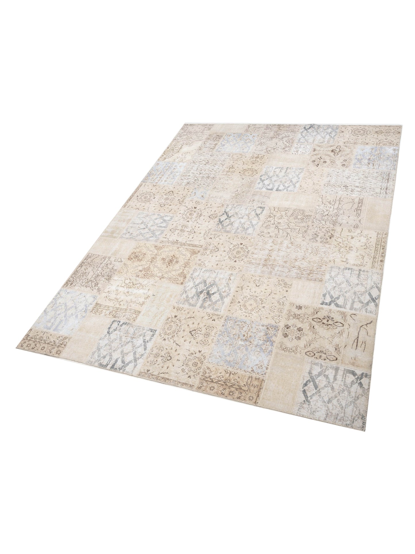 Turkish Vestige Patchwork 131005 Natural 9.10x13.2 Hand Knotted Rug