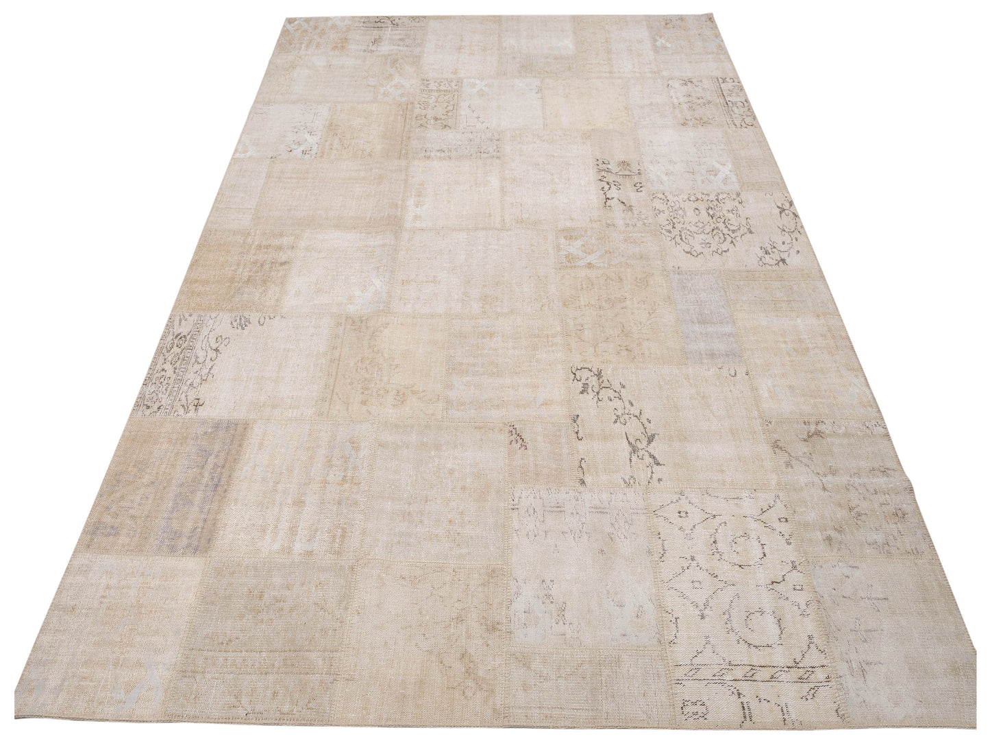 Turkish Vestige Patchwork 131007 Natural 9.10x13.1 Hand Knotted Rug