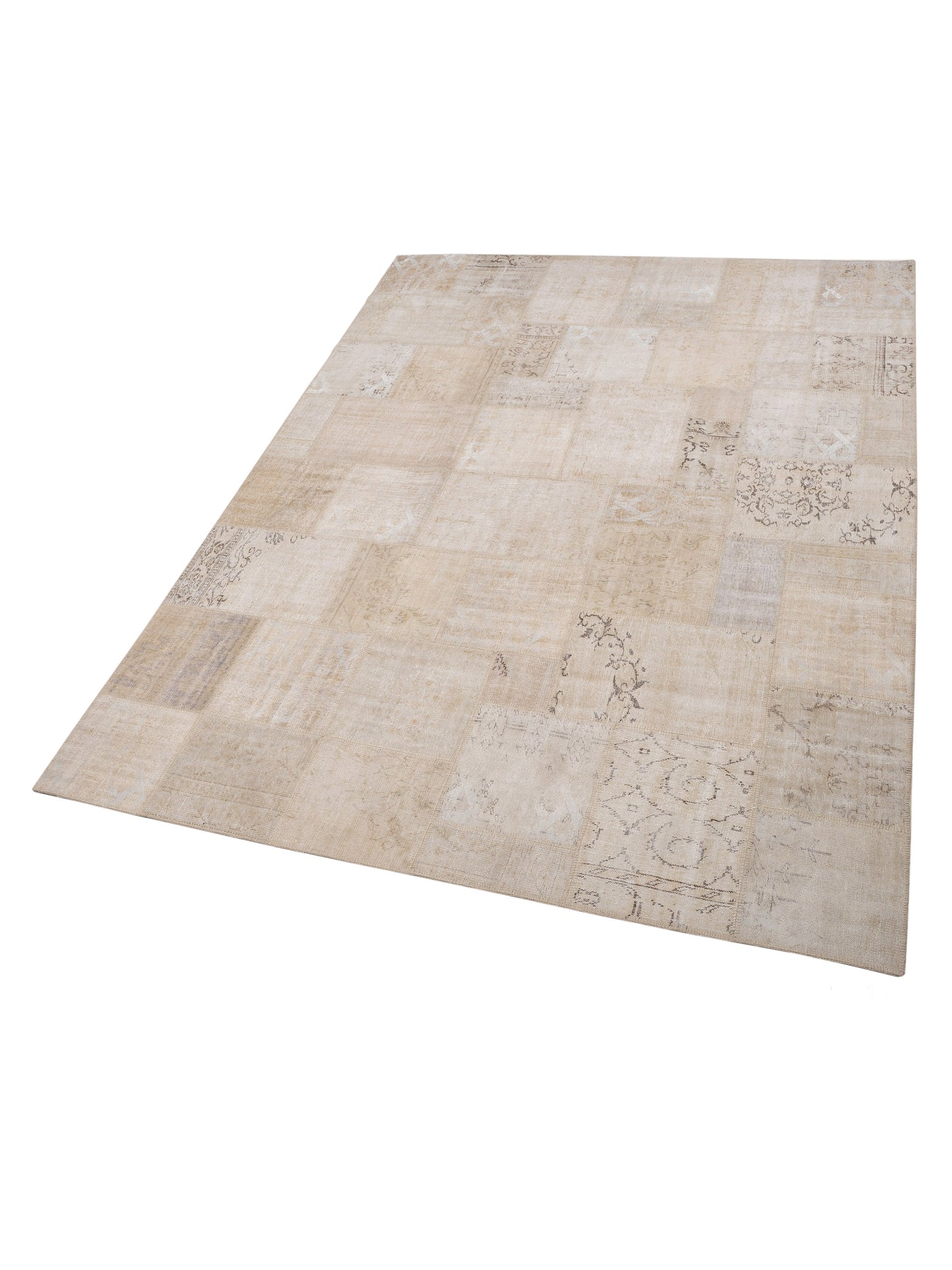 Turkish Vestige Patchwork 131007 Natural 9.10x13.1 Hand Knotted Rug