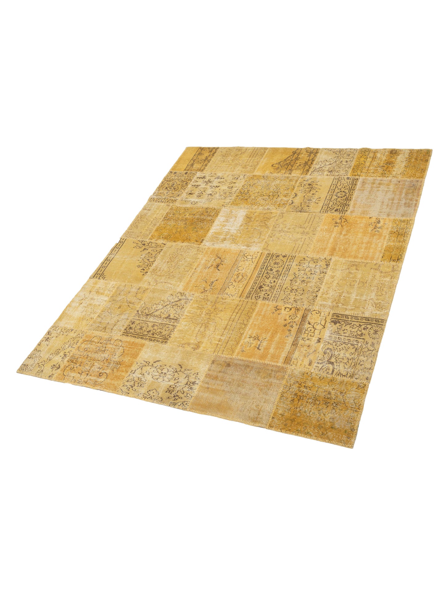 Turkish Vestige Patchwork 131013 Yellow 8x10 Hand Knotted Rug