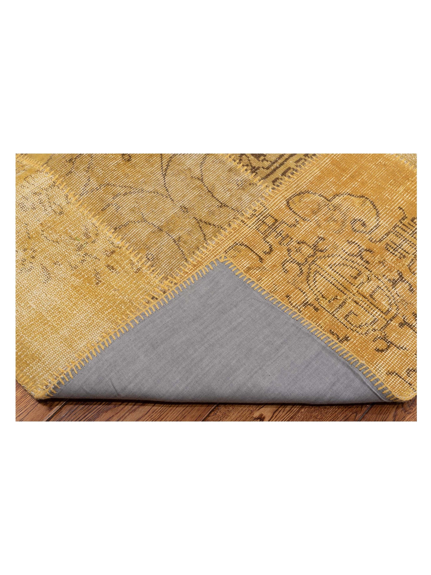 Turkish Vestige Patchwork 131013 Yellow 8x10 Hand Knotted Rug