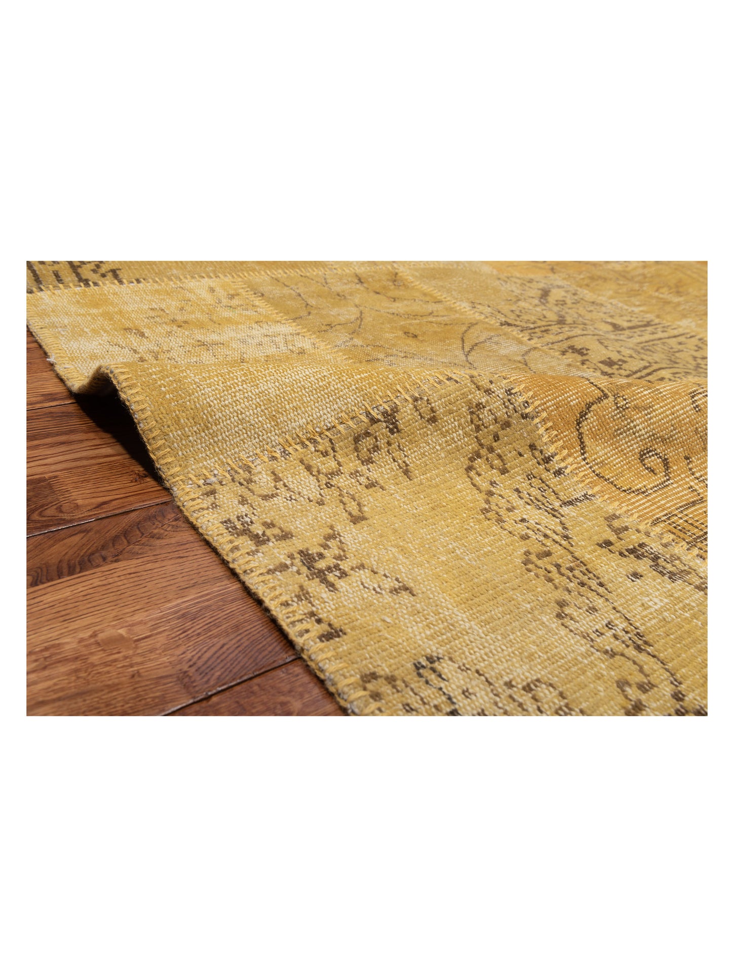 Turkish Vestige Patchwork 131013 Yellow 8x10 Hand Knotted Rug