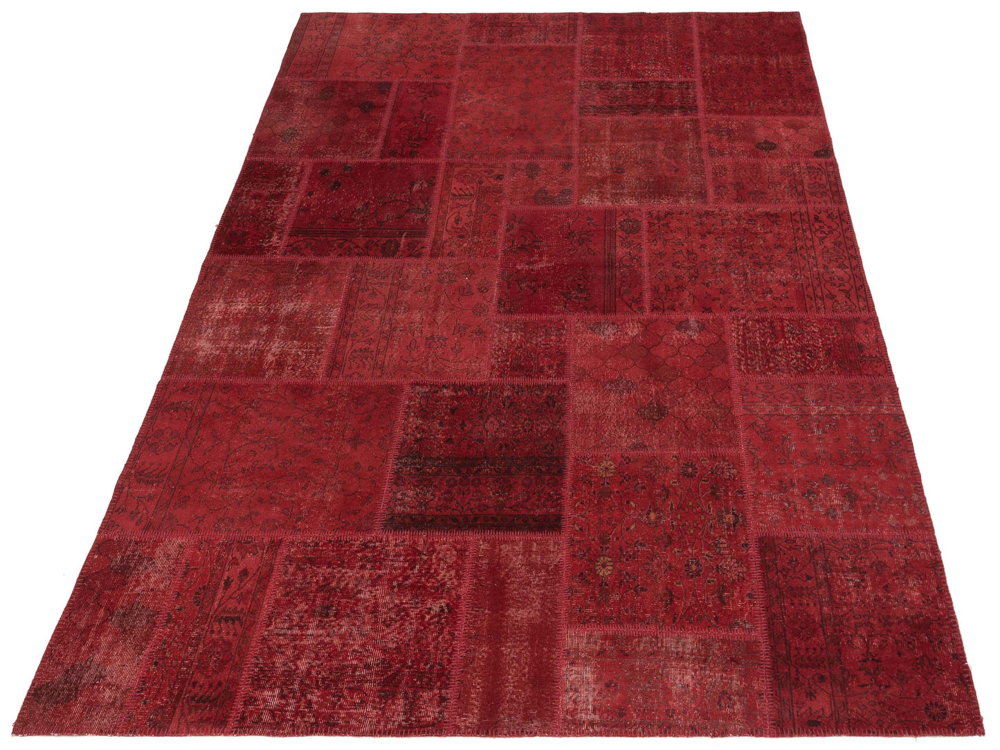 Turkish Vestige Patchwork 131015 Red 8.10x11.9 Hand Knotted Rug