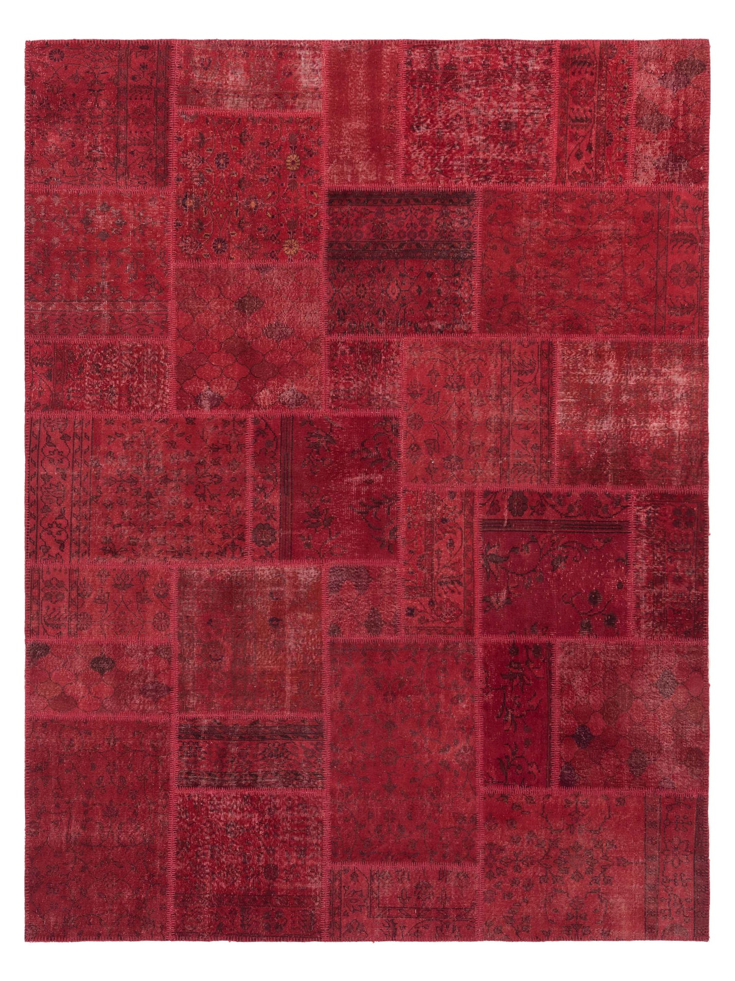Pasha Turkish Vestige Patchwork Red Contemporary