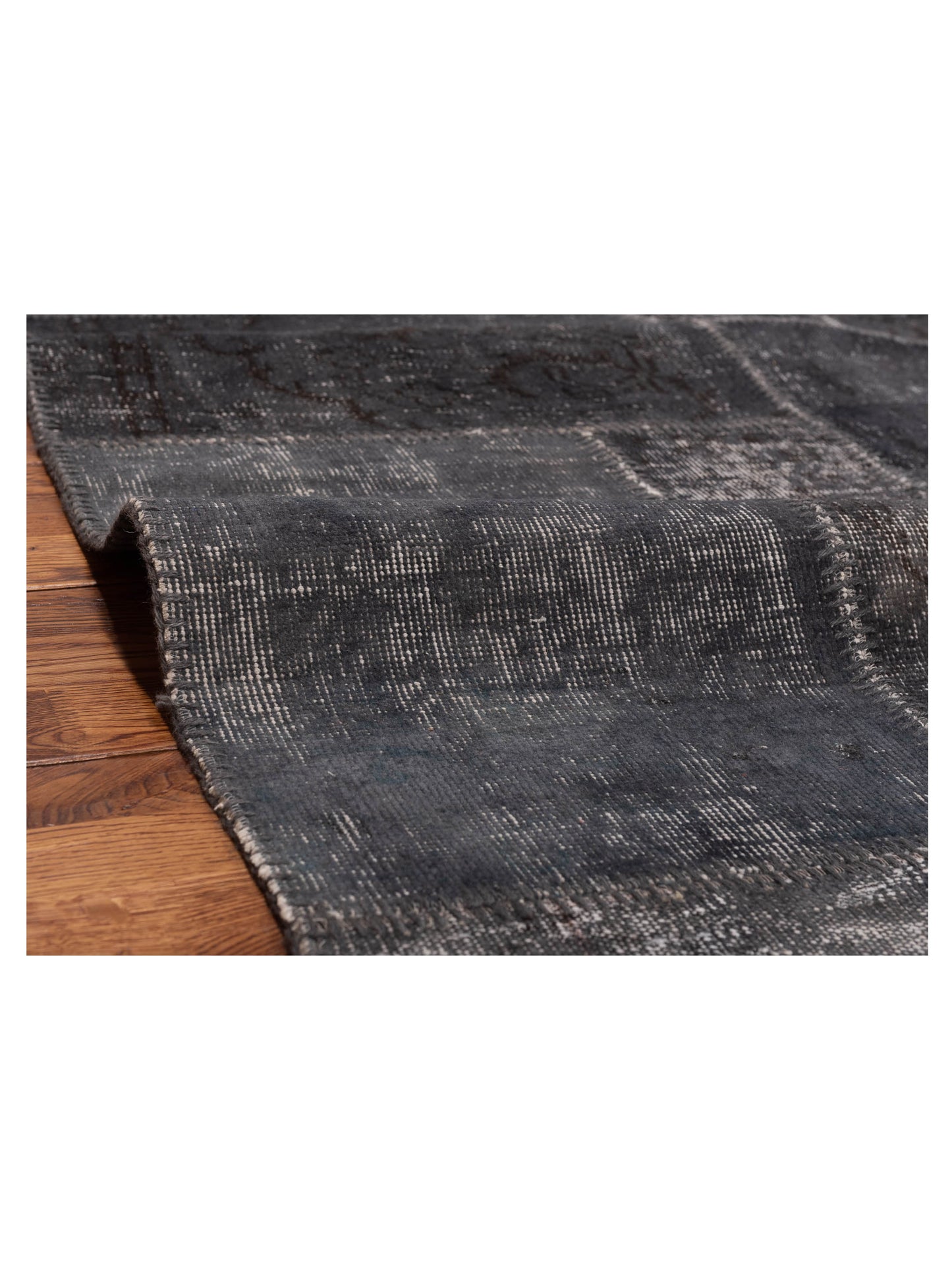 Turkish Vestige Patchwork 131027 Charcoal 4x6 Hand Knotted Rug