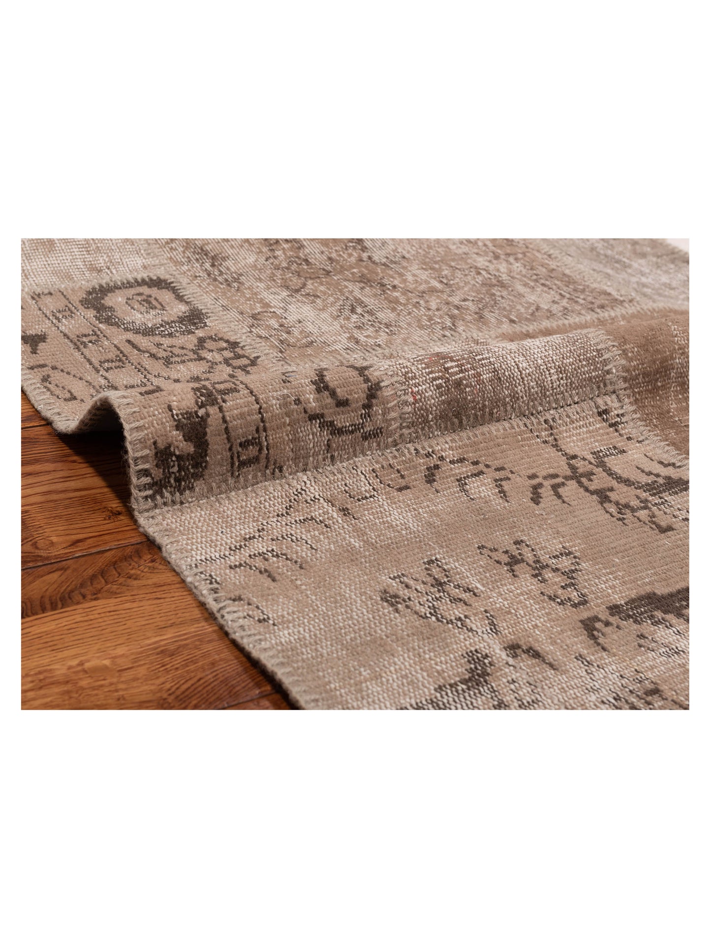 Turkish Vestige Patchwork 131060 Brown 3.3x4.11 Hand Knotted Rug