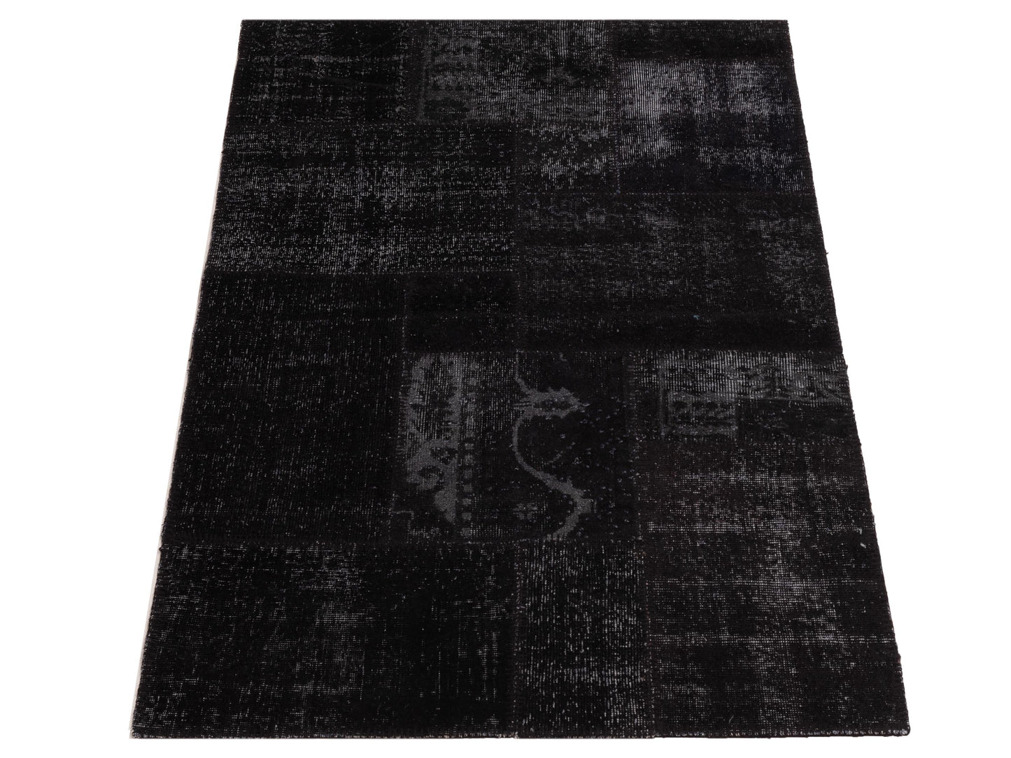 Turkish Vestige Patchwork 131061 Black 3.11x5.11 Hand Knotted Rug
