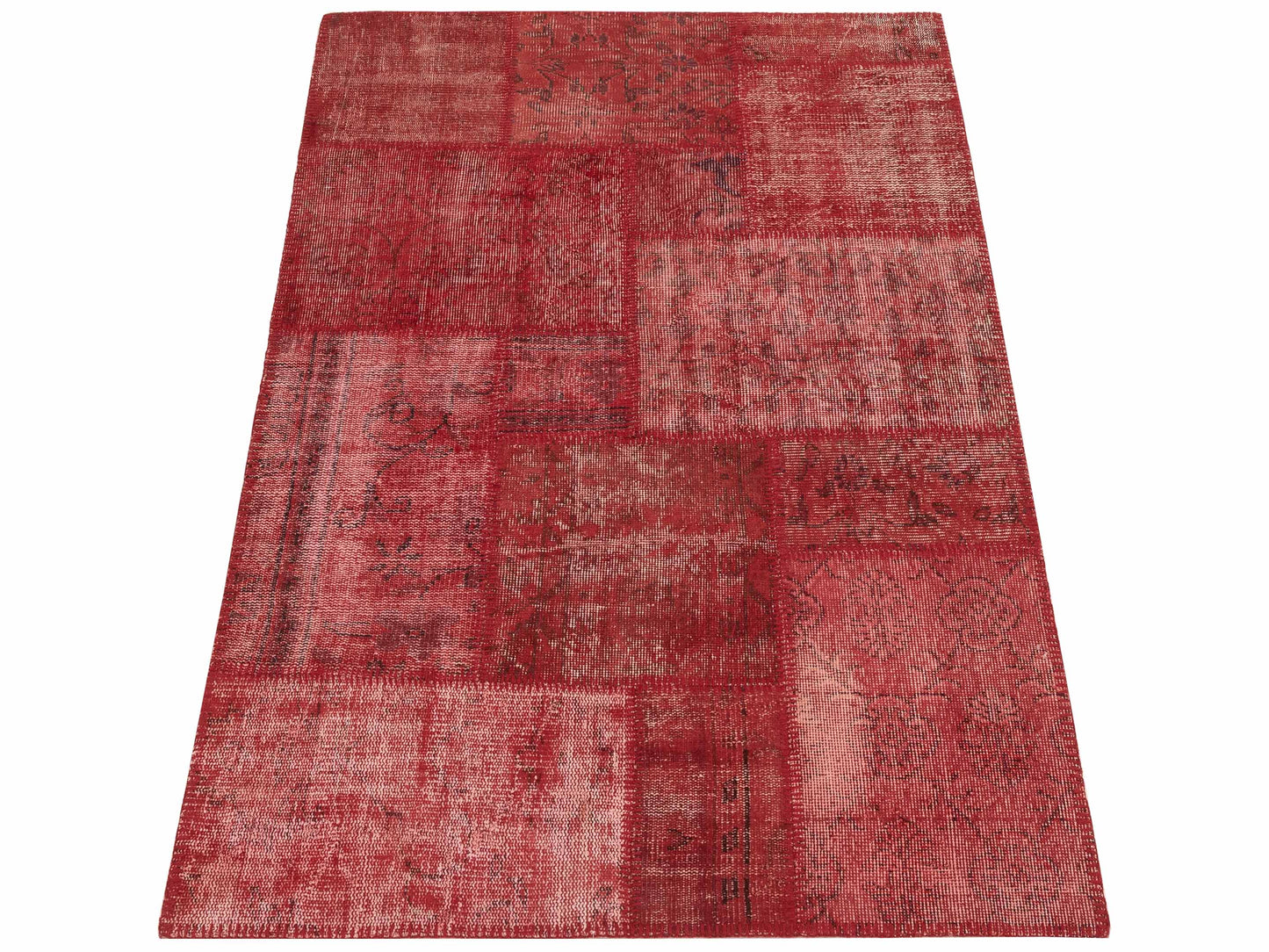 Turkish Vestige Patchwork 131066 Red 3.11x5.11 Hand Knotted Rug
