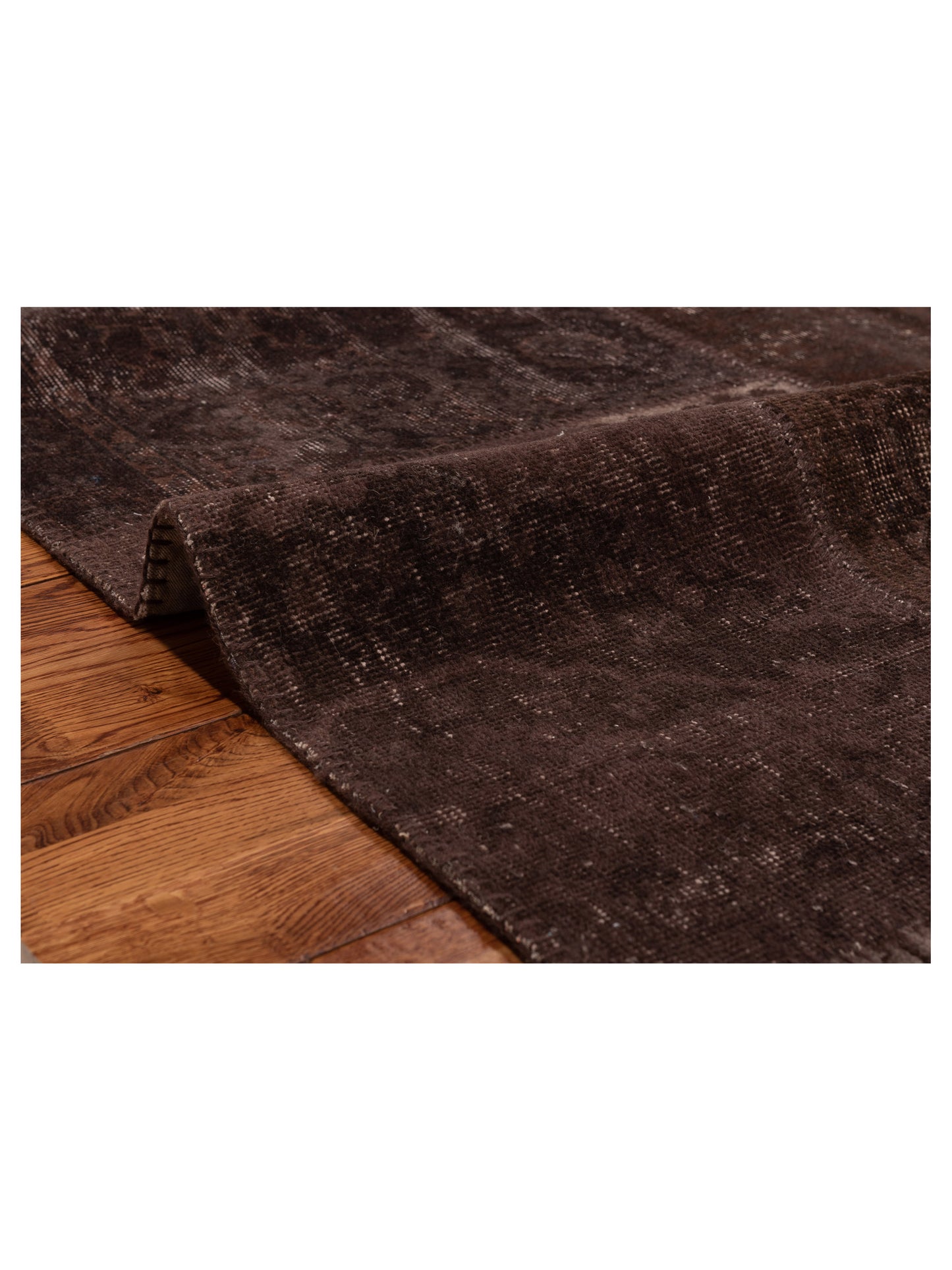 Turkish Vestige Patchwork 131074 Dark Brown 3.11x5.11 Hand Knotted Rug