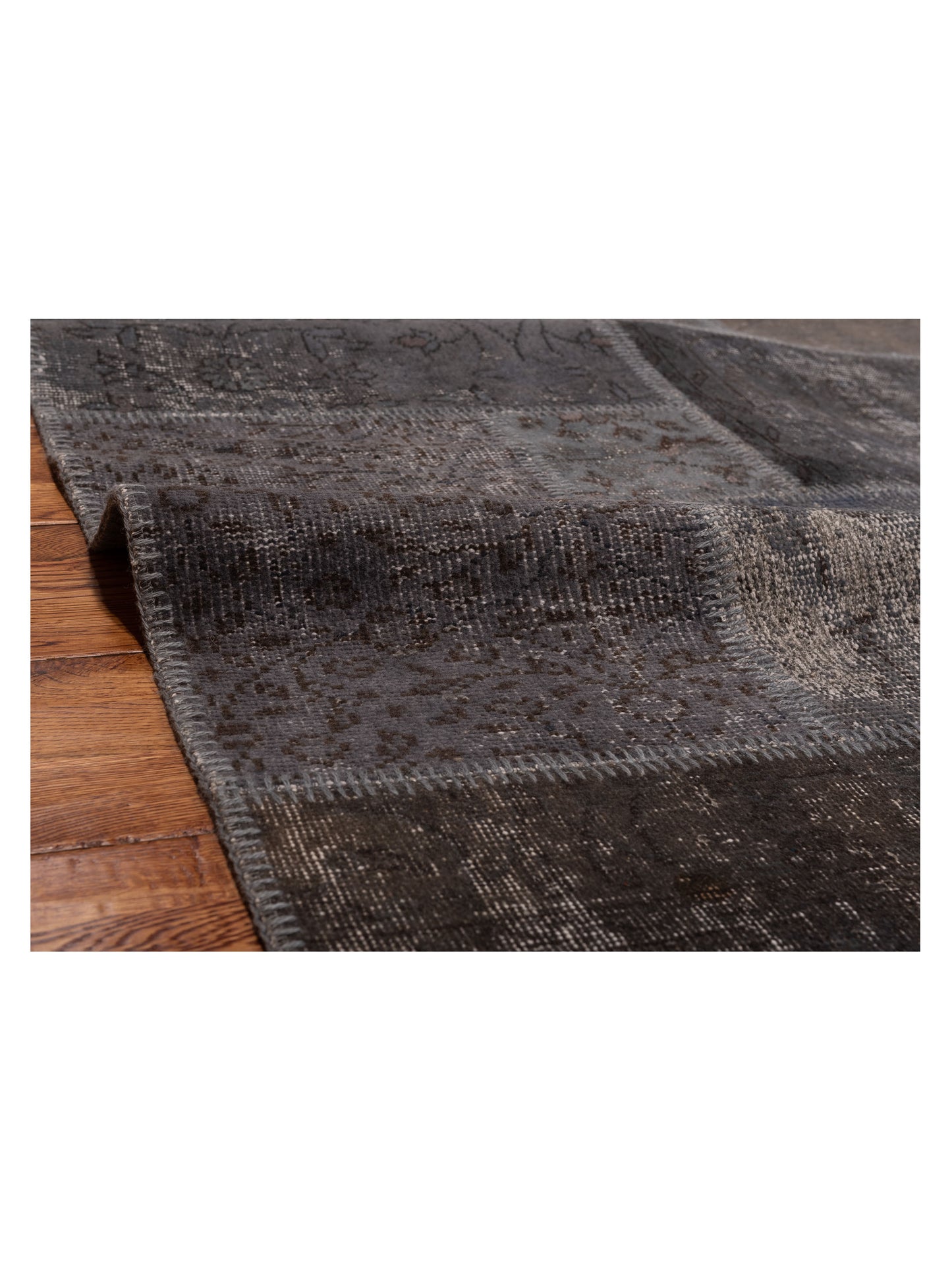 Turkish Vestige Patchwork 131088 Gray 3.11x5.11 Hand Knotted Rug