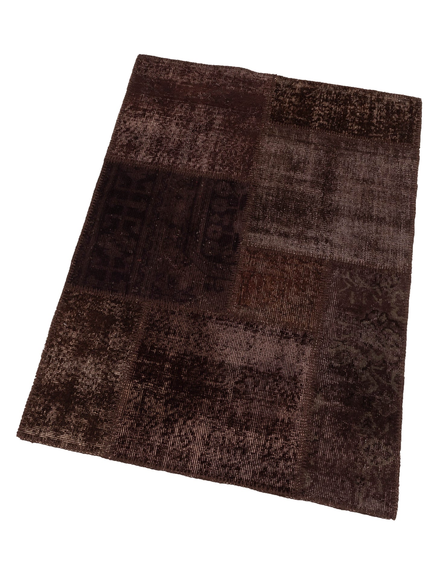 Turkish Vestige Patchwork 131098 Brown 3.4x4.11 Hand Knotted Rug