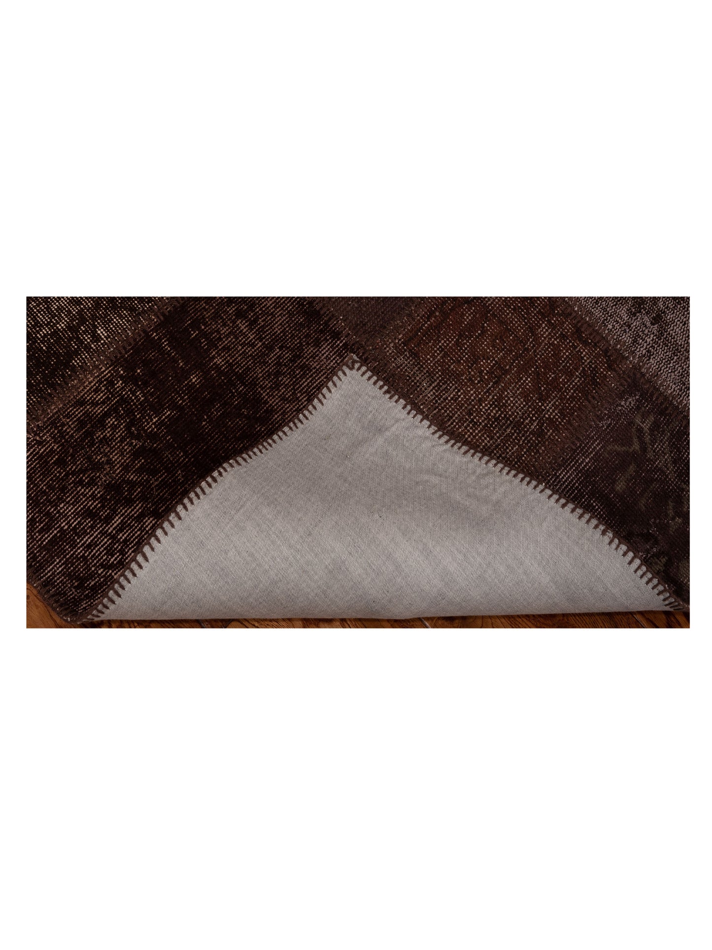Turkish Vestige Patchwork 131098 Brown 3.4x4.11 Hand Knotted Rug