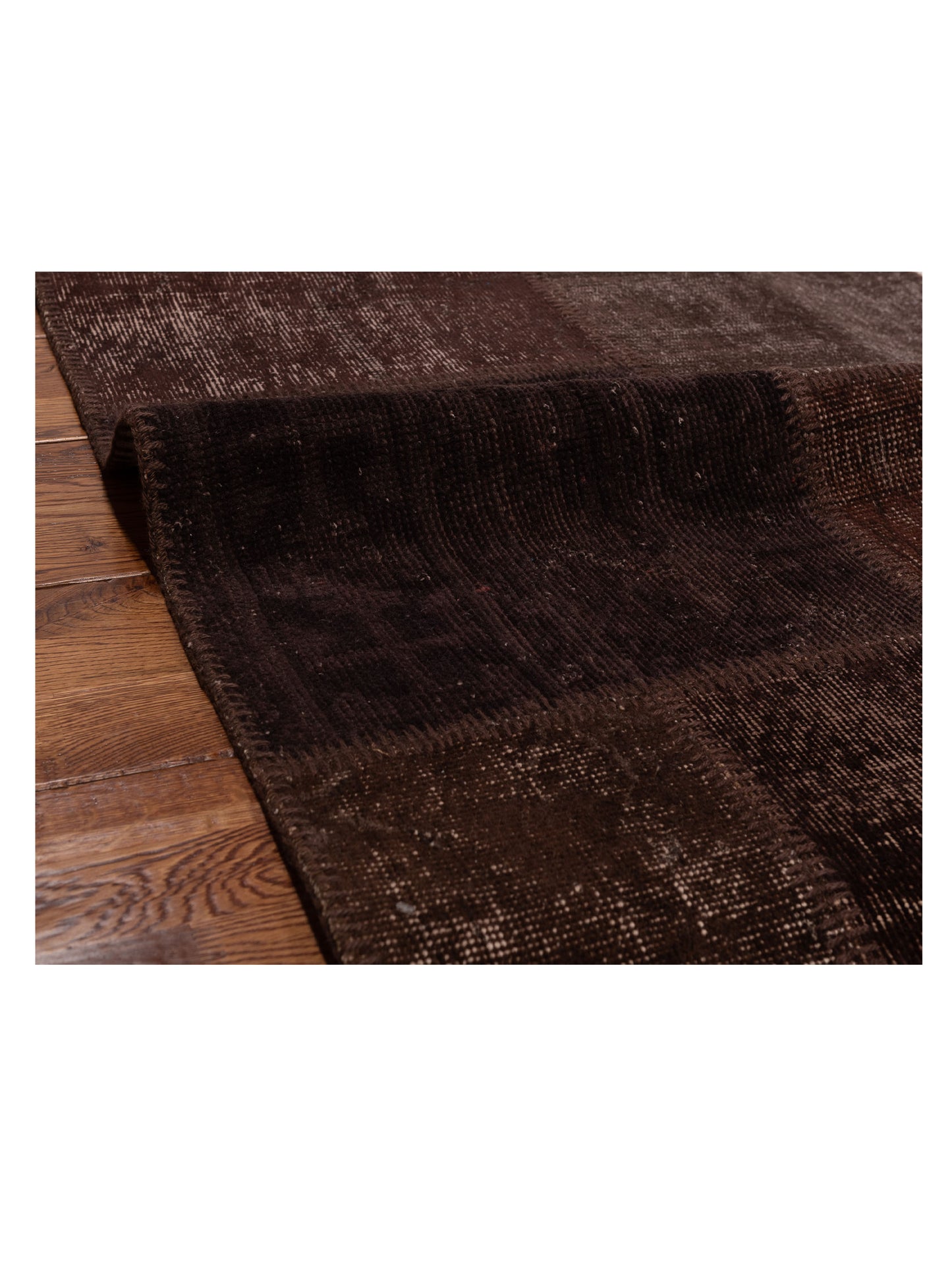 Turkish Vestige Patchwork 131098 Brown 3.4x4.11 Hand Knotted Rug