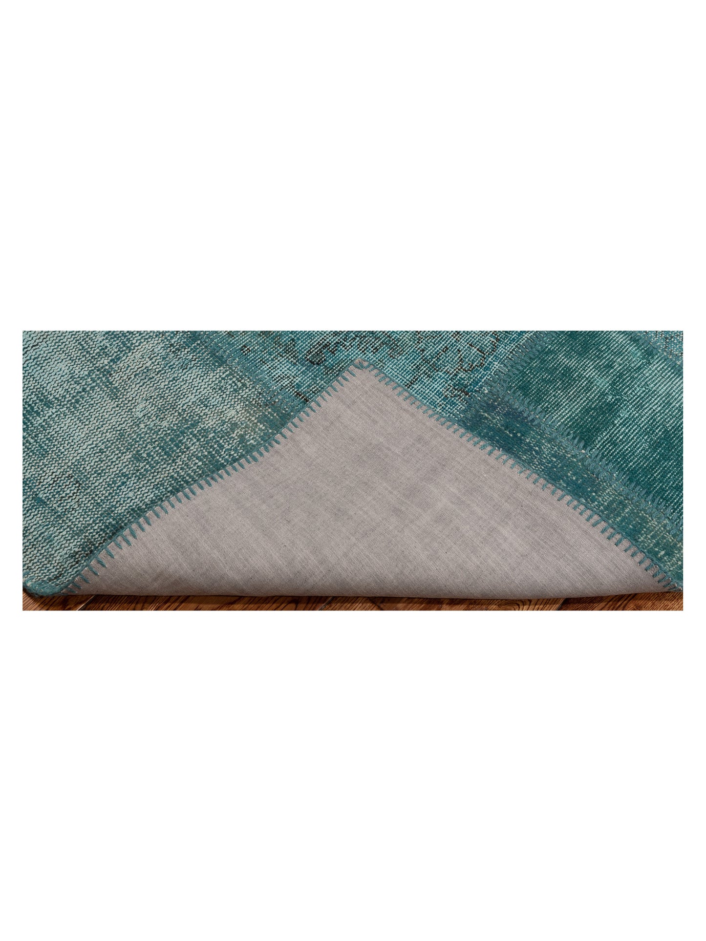 Turkish Vestige Patchwork 131107 Turquoise 3.11x5.11 Hand Knotted Rug