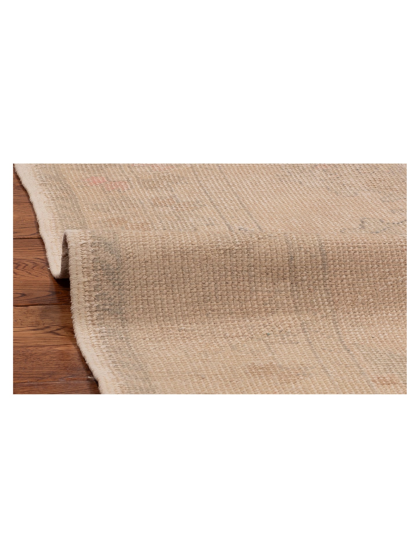 Old Anatolian 131129 Pink Beige 3.5x9.2 Hand Knotted Rug