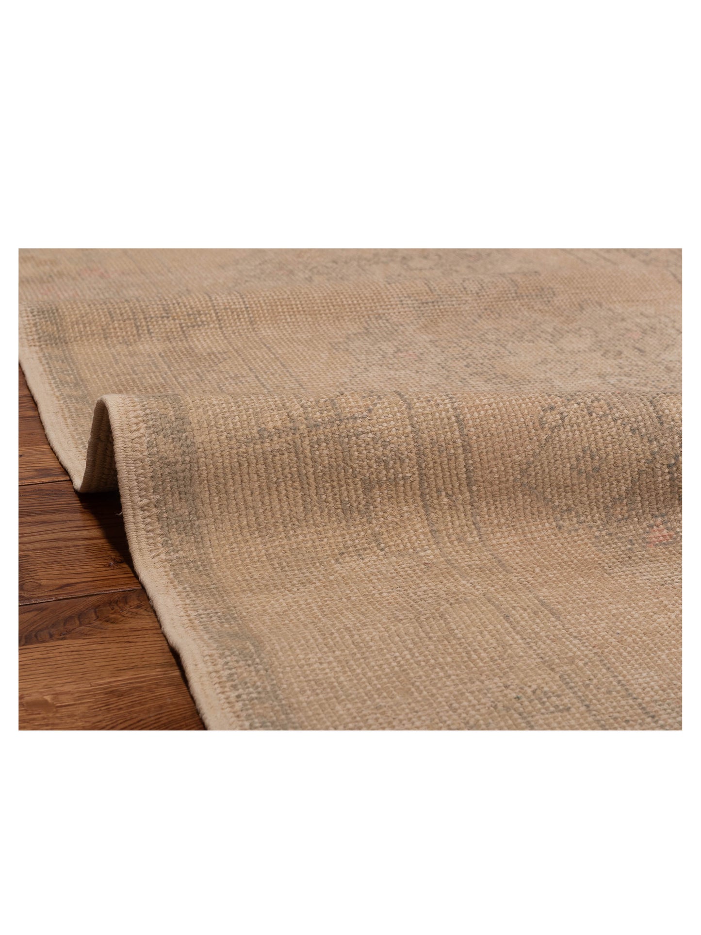 Old Anatolian 131129 Pink Beige 3.5x9.2 Hand Knotted Rug