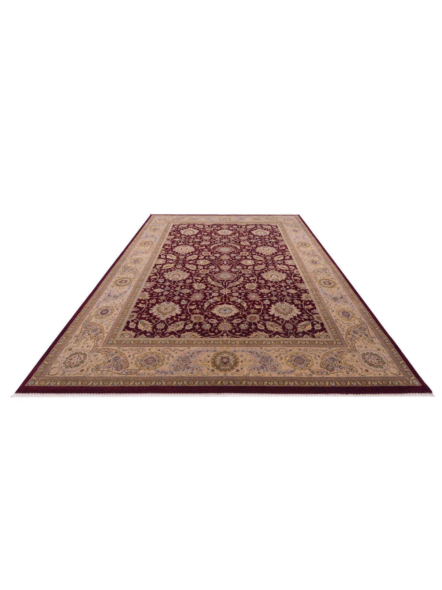 Crown 131275 Burgundy Cream 10.3x14.3 Hand Knotted Rug