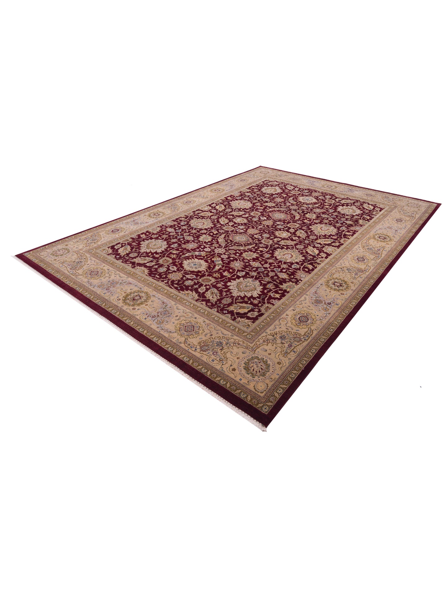 Crown 131275 Burgundy Cream 10.3x14.3 Hand Knotted Rug